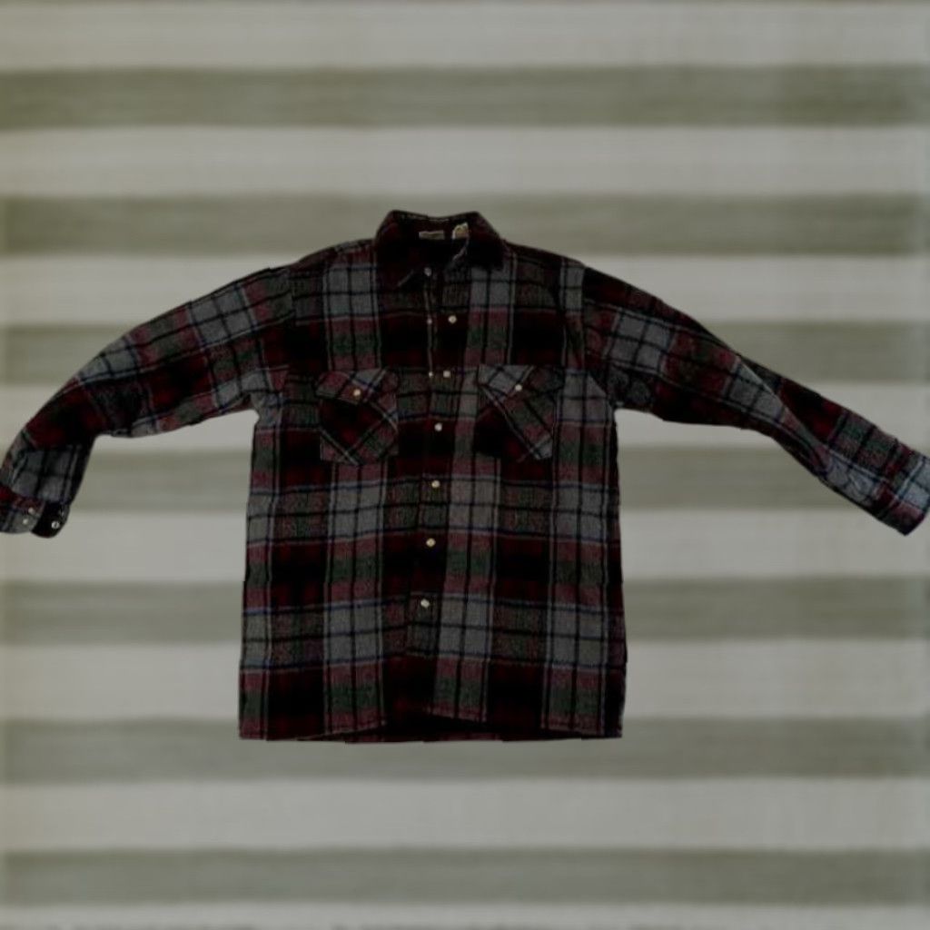 Vintage VINTAGE Five Brothers Shirt Jacket Insulated Quilted Full Pearl Snap Button Flannel Outdoor Shirt Medium USA Unisex Adults Size US M / EU 48-50 / 2 - 1 Thumbnail