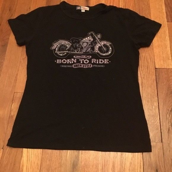 Other Bejeweled motorcycle Stone Jeweled Shirt Size ONE SIZE - 2 Thumbnail