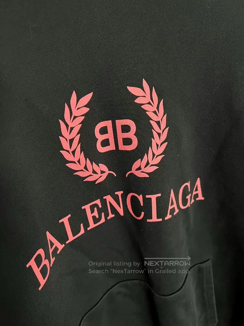 Balenciaga Balenciaga Black and white wheat ear logo letter hoodie Size US L / EU 52-54 / 3 - 2 Thumbnail