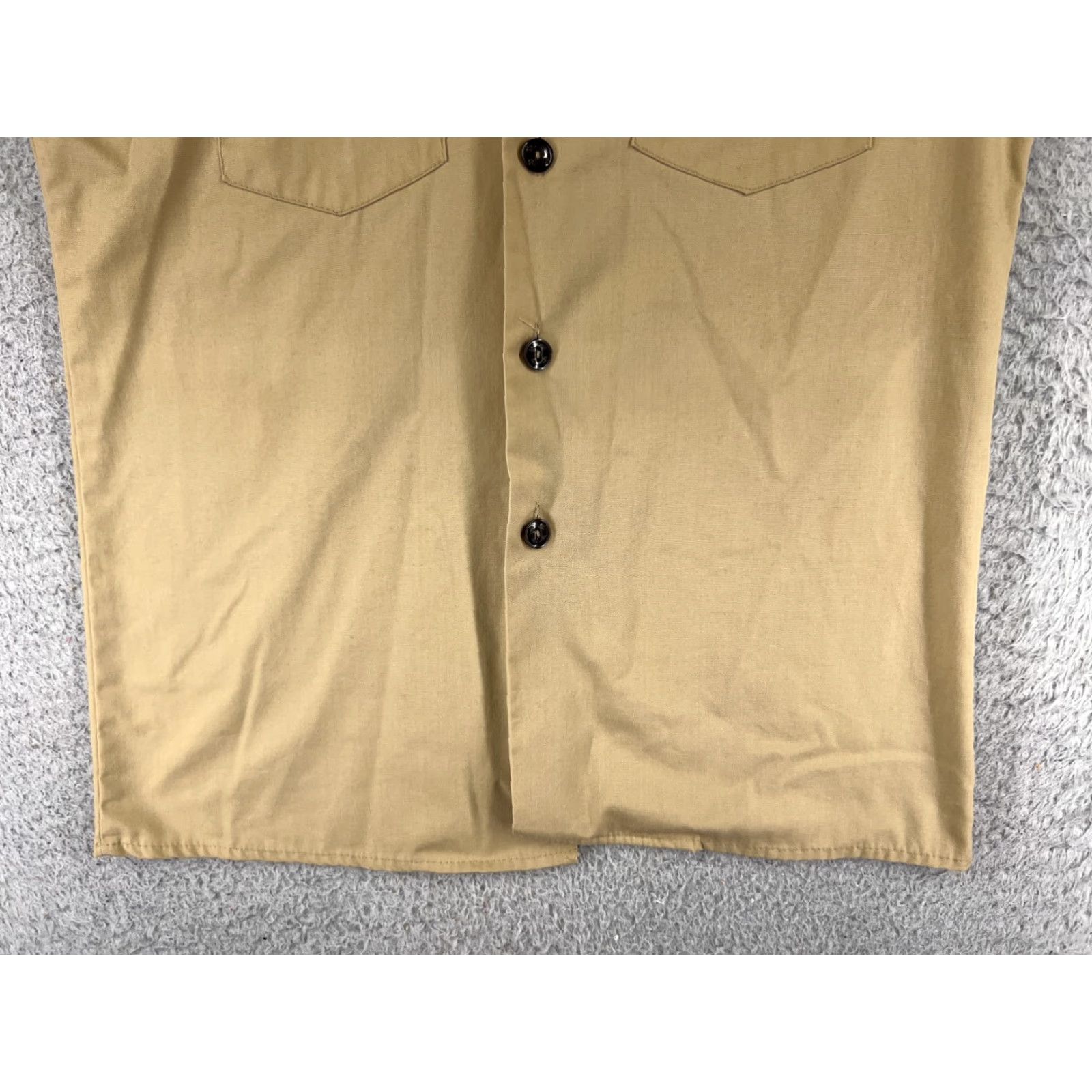 Vintage VINTAGE Boy Scouts Shirt Adult 16 Beige Long Sleeve US Made Polyester Blend Shirts Men Beige 1960s (if applicable) Size US L / EU 52-54 / 3 - 6 Thumbnail