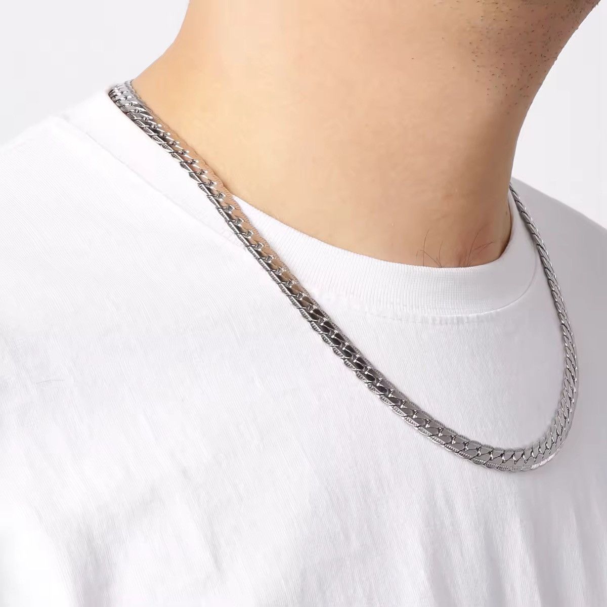 Jewelry 5mm + 55 cmCuban Link Chain Size ONE SIZE - 1 Thumbnail