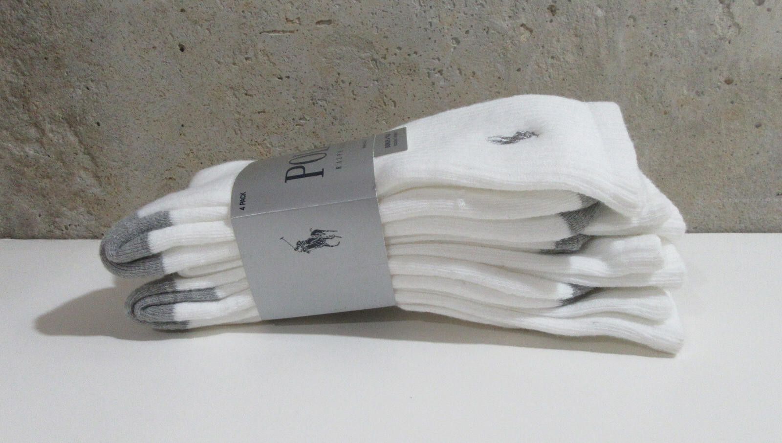 Polo Ralph Lauren Polo Ralph Lauren Mens Contrast Heel Crew Socks White Size ONE SIZE - 3 Thumbnail