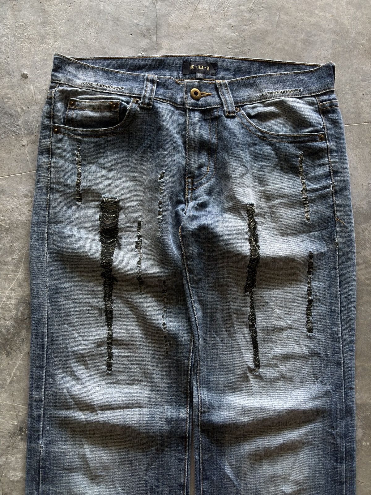 Hysteric Glamour KUI distressed japanese denim washed punk grunge style Size US 32 / EU 48 - 2 Thumbnail