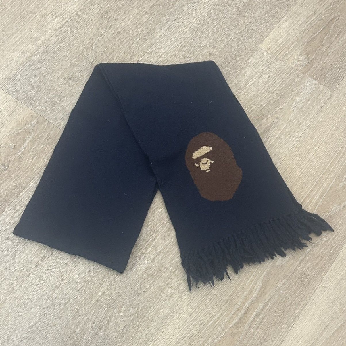 Bape Bape Face Logo Scarf Muffler Navy Size ONE SIZE - 1 Thumbnail