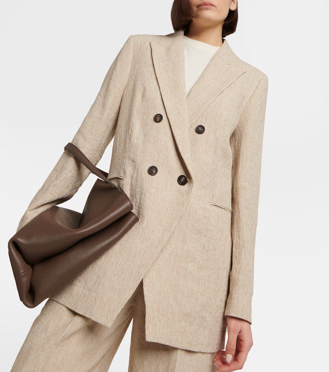 Brunello Cucinelli o1y0725 Blazer in Beige Size M / US 6-8 / IT 42-44 - 4 Thumbnail