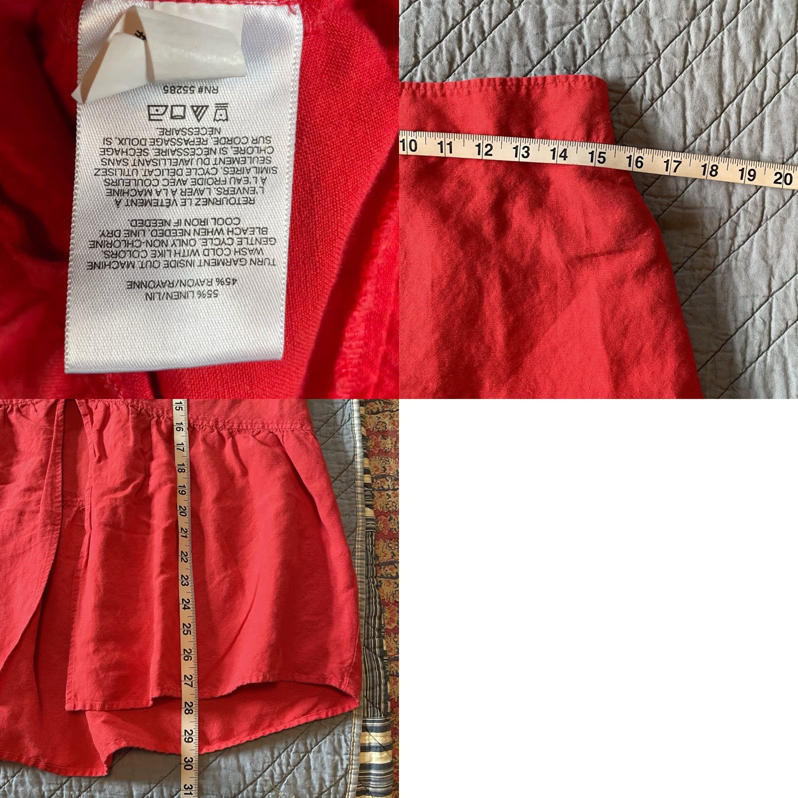 Express VINTAGE Express Skirt Midi Long Red Button Down L Women’s Regular Lipstick Red 90s Y2K Bohemian Grunge Festival Retro Size 36" / US 14 / IT 50 - 8 Thumbnail
