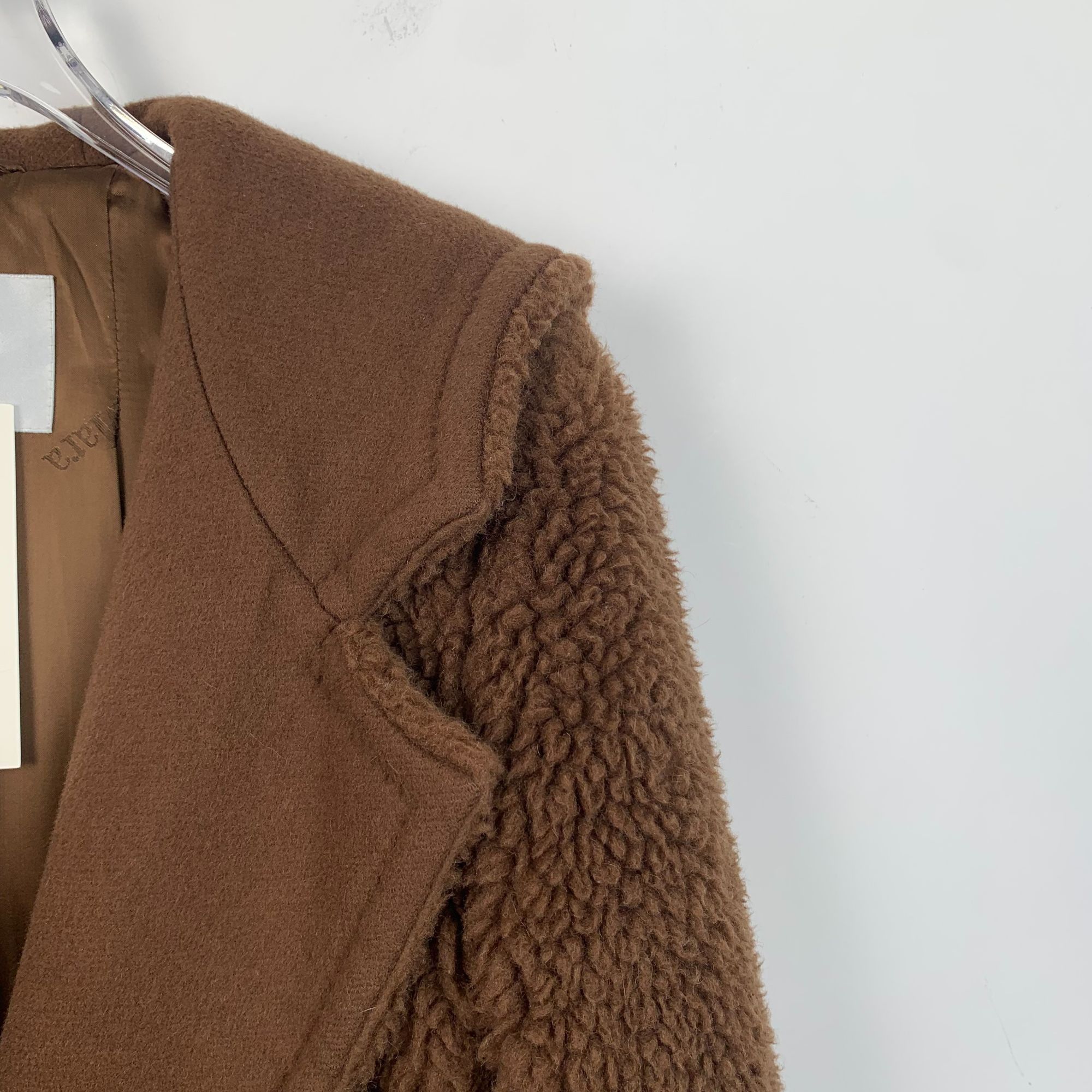 Max Mara [Max Mara] Dark Brown Teddy Bear Patchwork Coat 36 XS Size XS / US 0-2 / IT 36-38 - 13 Thumbnail
