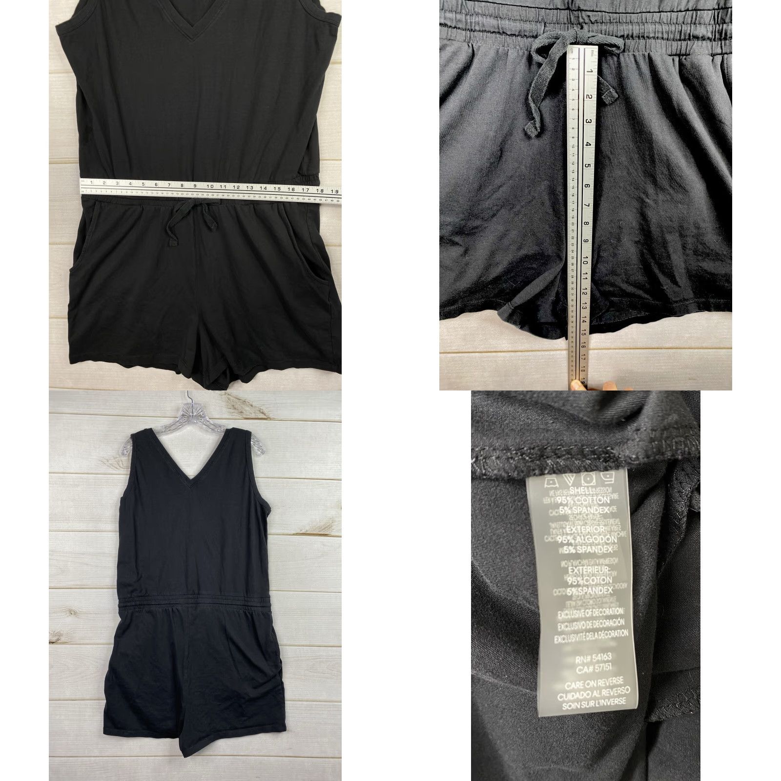 Calvin Klein Calvin Klein Romper Women XL Black Sleeveless Tie Waist Stretch Short Shortall Size 40" / US 18 - 8 Thumbnail