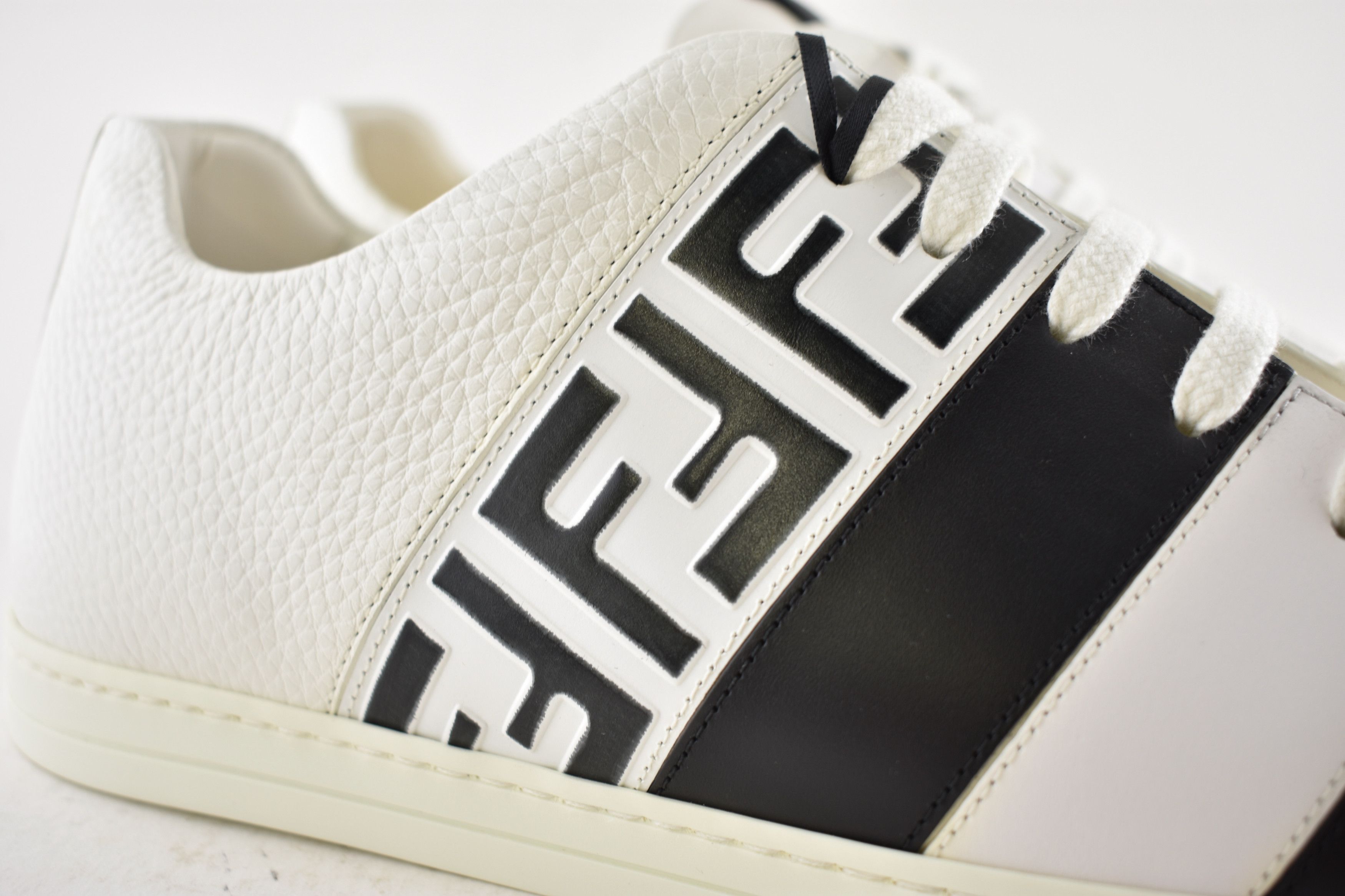 Fendi Fendi Black Leather FF Logo Low Trainer Sneaker UK 9 US 10 Size US 10 / EU 43 - 7 Thumbnail