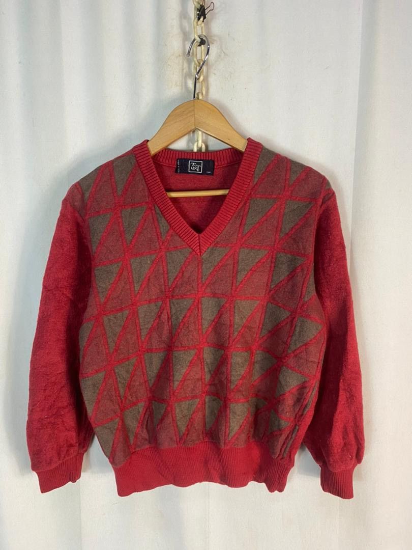 Japanese Brand × Vintage Vintage Tt wool vneck sweatshirt Size US S / EU 44-46 / 1 - 1 Thumbnail