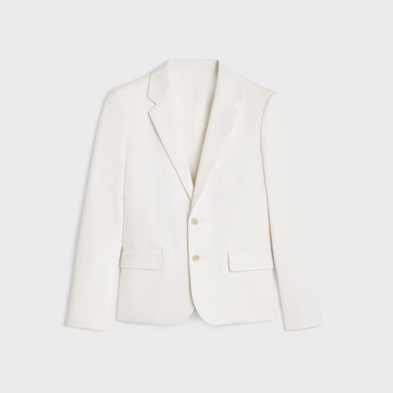Celine o1w1db10526 2V3845 Short Jacket in White Size XXS / US 00 / IT 34 - 1 Thumbnail