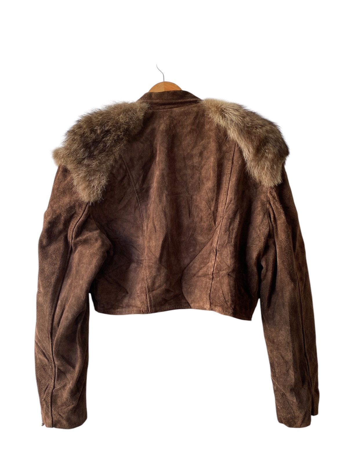 Le Grande Bleu (L.G.B.) × Seditionaries RARE!! Vintage Super Lovers Suede Leather Fur Cropped Jacket Size US M / EU 48-50 / 2 - 2 Thumbnail
