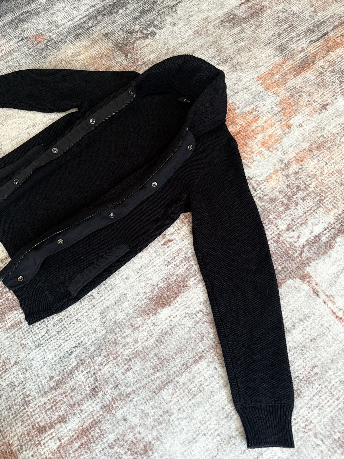 Armani × Armani Exchange Armani Exchange Black Knitted Button Up Bomber Jacket Mem Size US M / EU 48-50 / 2 - 5 Thumbnail