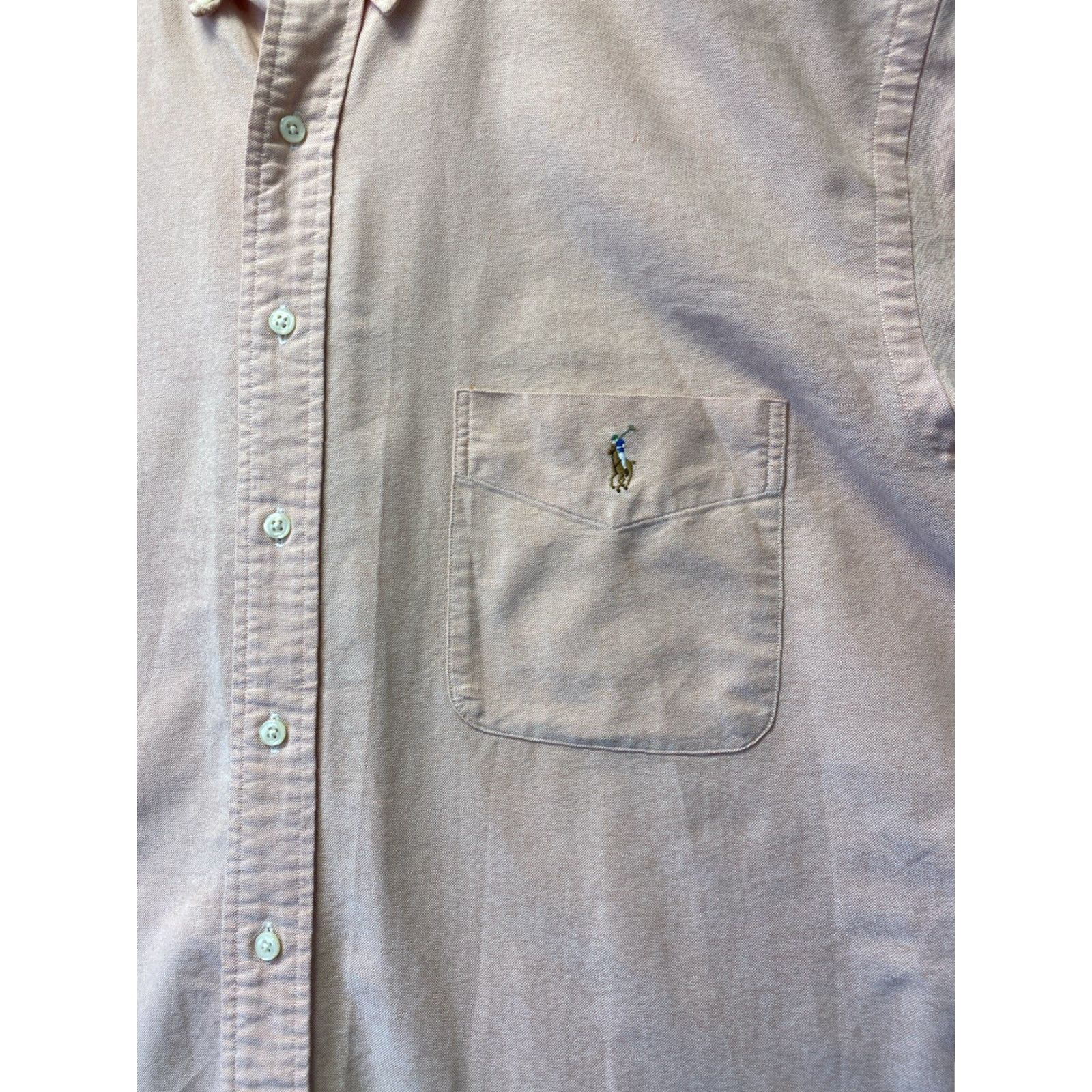 Ralph Lauren RALPH LAUREN Button-Down Shirt Mens XLT Peach Long Sleeve Classic Polo Pony Logo Button-Up Casual Shirt Mens Size US XL / EU 56 / 4 - 6 Thumbnail