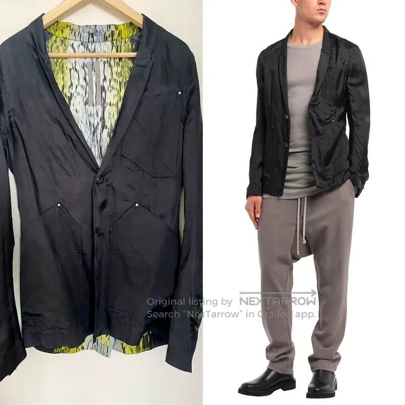 Rick Owens Rick Owens Size 46 Cupro summer ultra-thin back printed sui Size US S / EU 44-46 / 1 - 1 Thumbnail