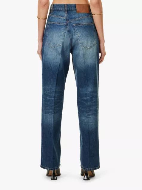 Victoria Beckham o1mle0525 Fold Detail Boyfriend Jean in Blue Size 27" / US 4 / IT 40 - 4 Thumbnail