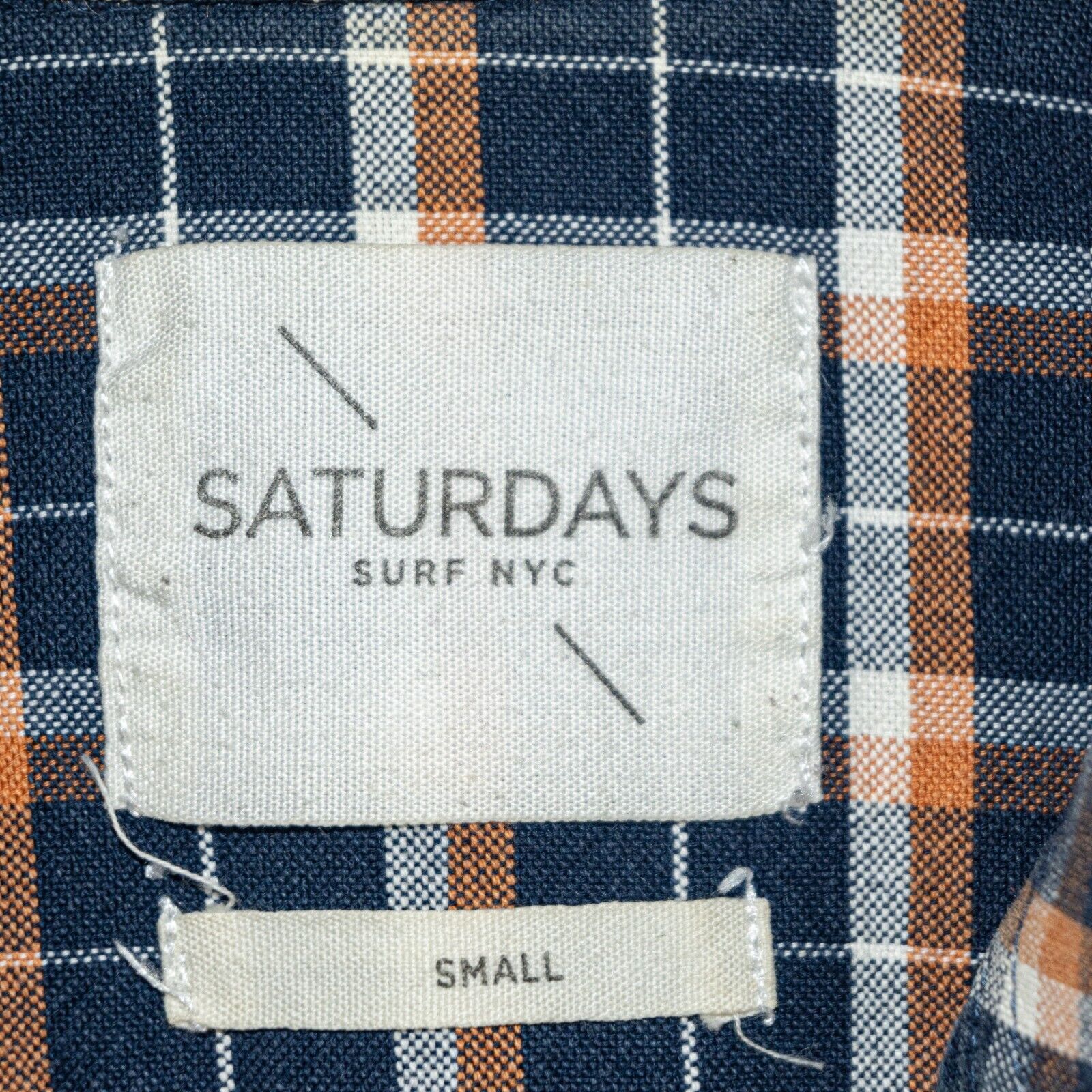 Saturdays NYC SATURDAYS Surf NYC Men's Button Down Shirt Blue Orange Plaid Size US S / EU 44-46 / 1 - 3 Thumbnail