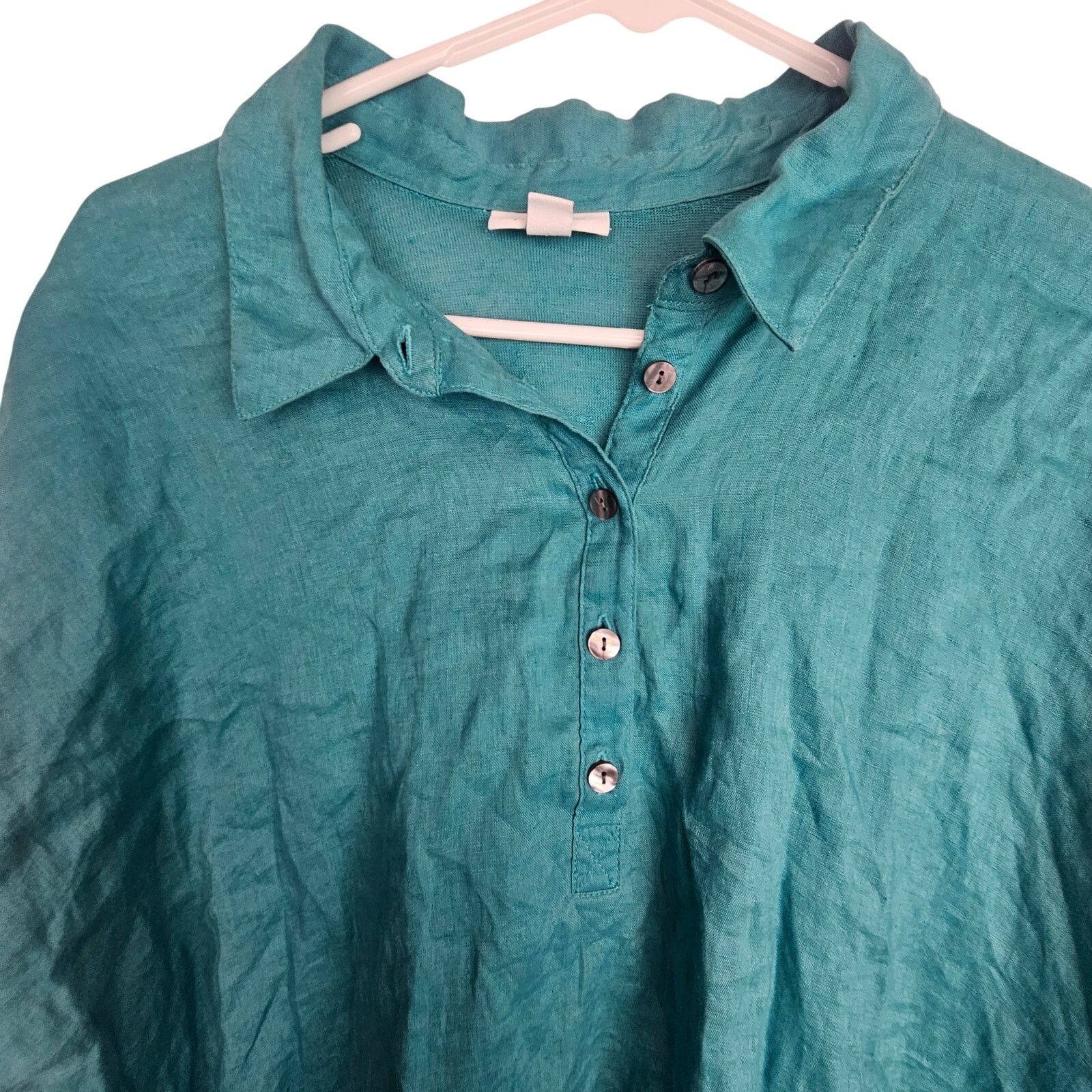 J. Jill J. Jill Womens Linen Tunic L Resortwear Lagenlook Coastal Size L / US 10 / IT 46 - 2 Thumbnail
