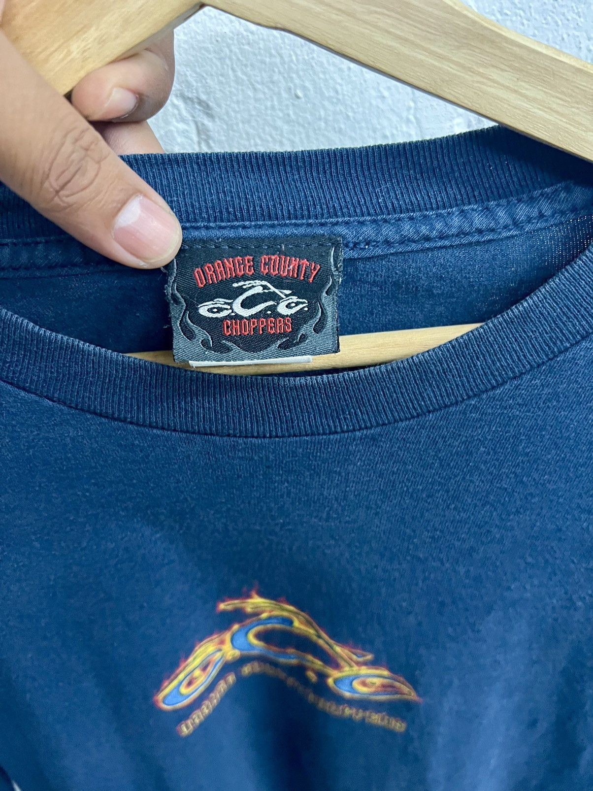 Harley Davidson × Vintage Vintage Y2K Orange County Choppers Cross Flame Longsleeve Size US L / EU 52-54 / 3 - 9 Thumbnail