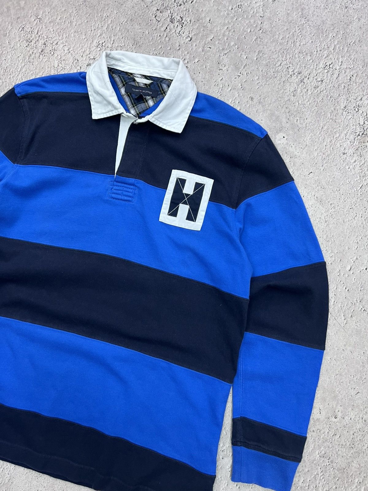 Tommy Hilfiger × Vintage Vintage TOMMY HILFIGER Rugby Striped Sweatshirt M494 Size US M / EU 48-50 / 2 - 3 Thumbnail