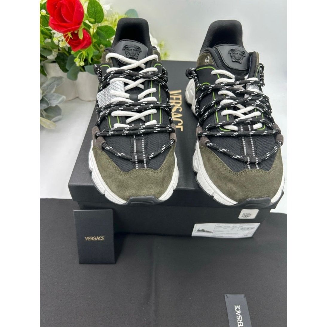 Versace Men's Versace TRIGRECA suede/leather sneakers size 44/11 Size US 11 / EU 44 - 4 Thumbnail