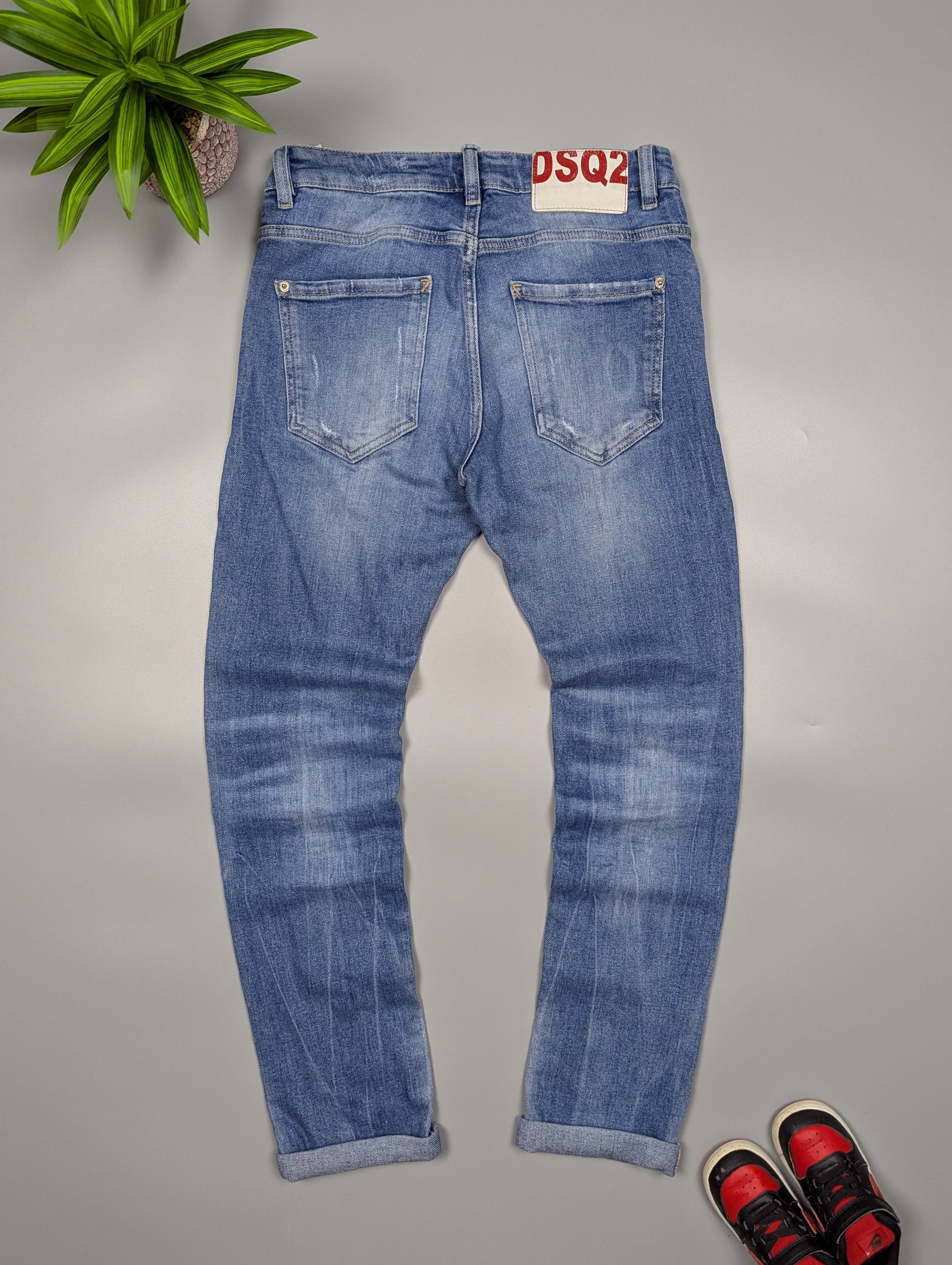 Dsquared2 DSQUARED2 Authentic Skinny Light Blue Distressed Jeans Size US 30 / EU 46 - 10 Thumbnail