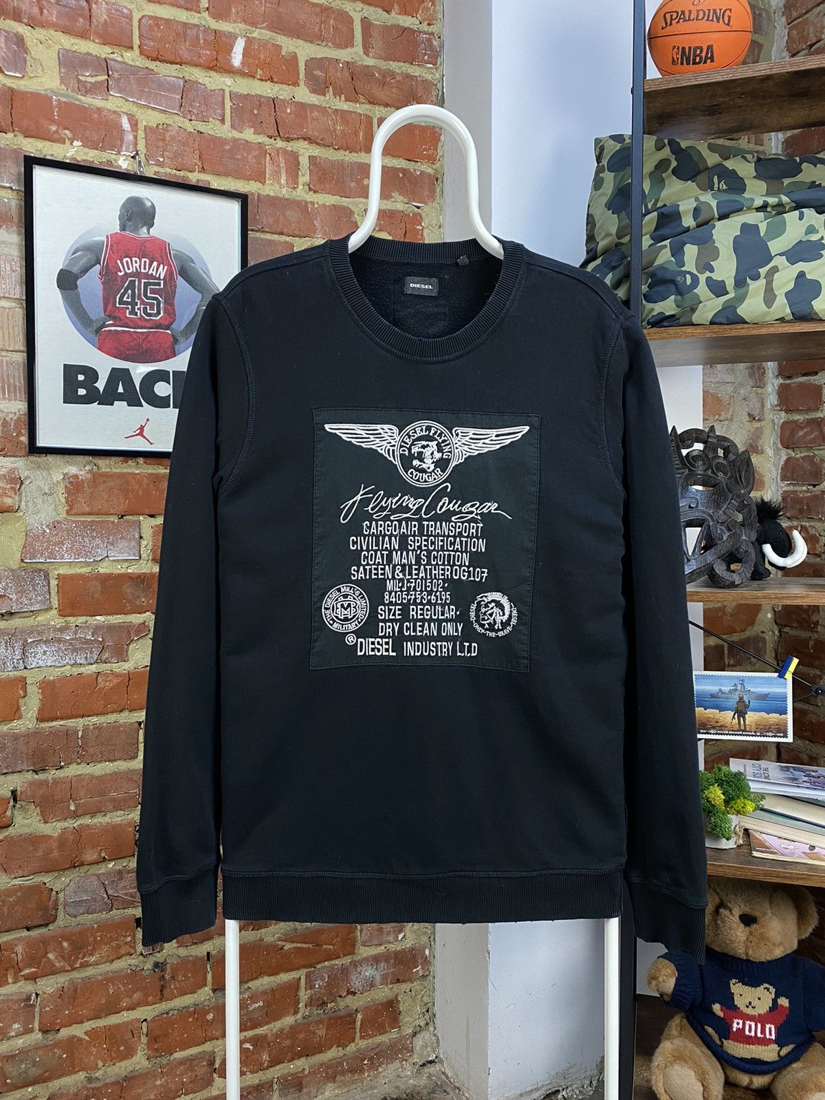 Diesel Diesel Flying Cougar Distressed Sweatshirt Pullover Jumper Size US S / EU 44-46 / 1 - 1 Thumbnail