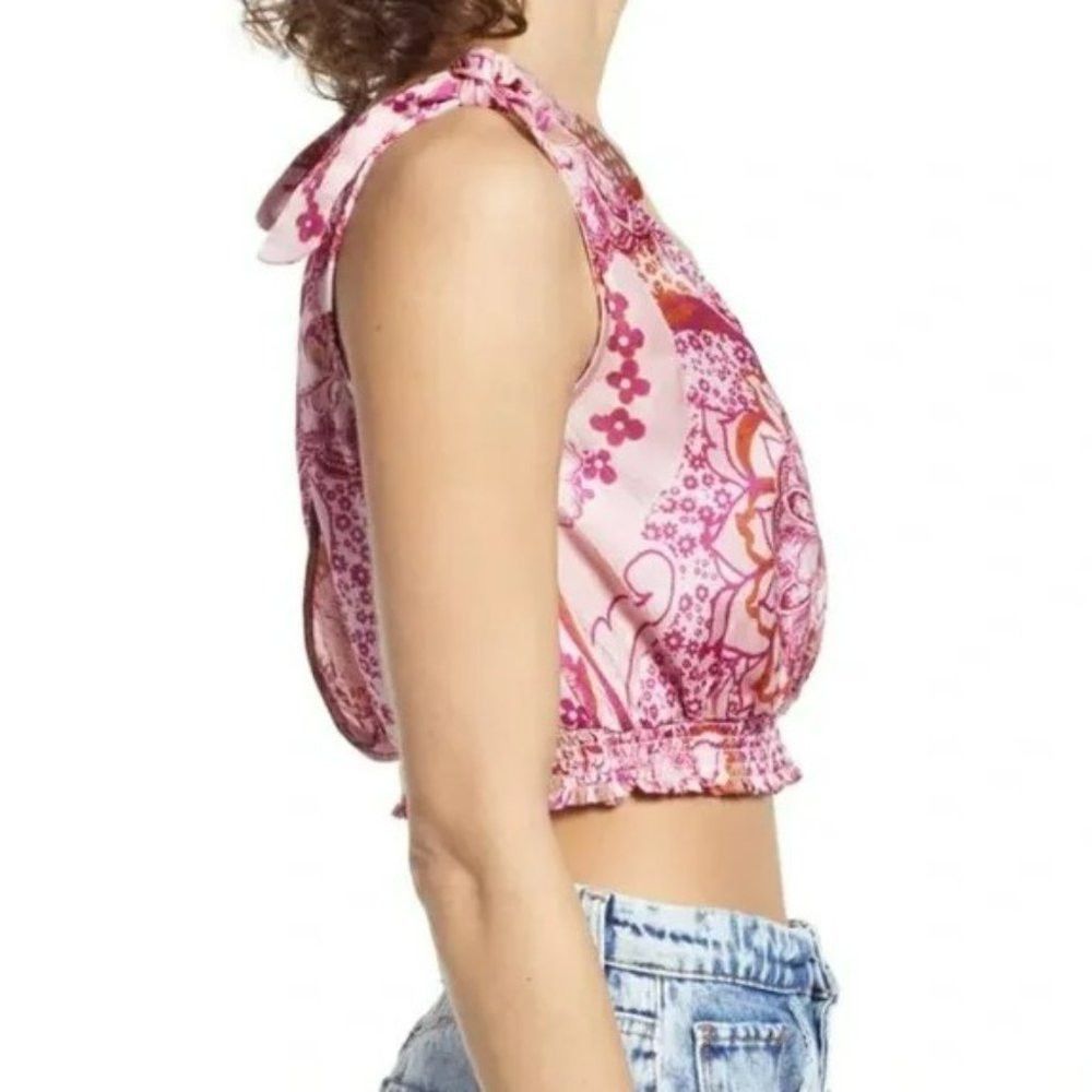 Free People NWT New Free People Weekend in Montauk Smocked Crop Tie Str Size XL / US 12-14 / IT 48-50 - 3 Thumbnail