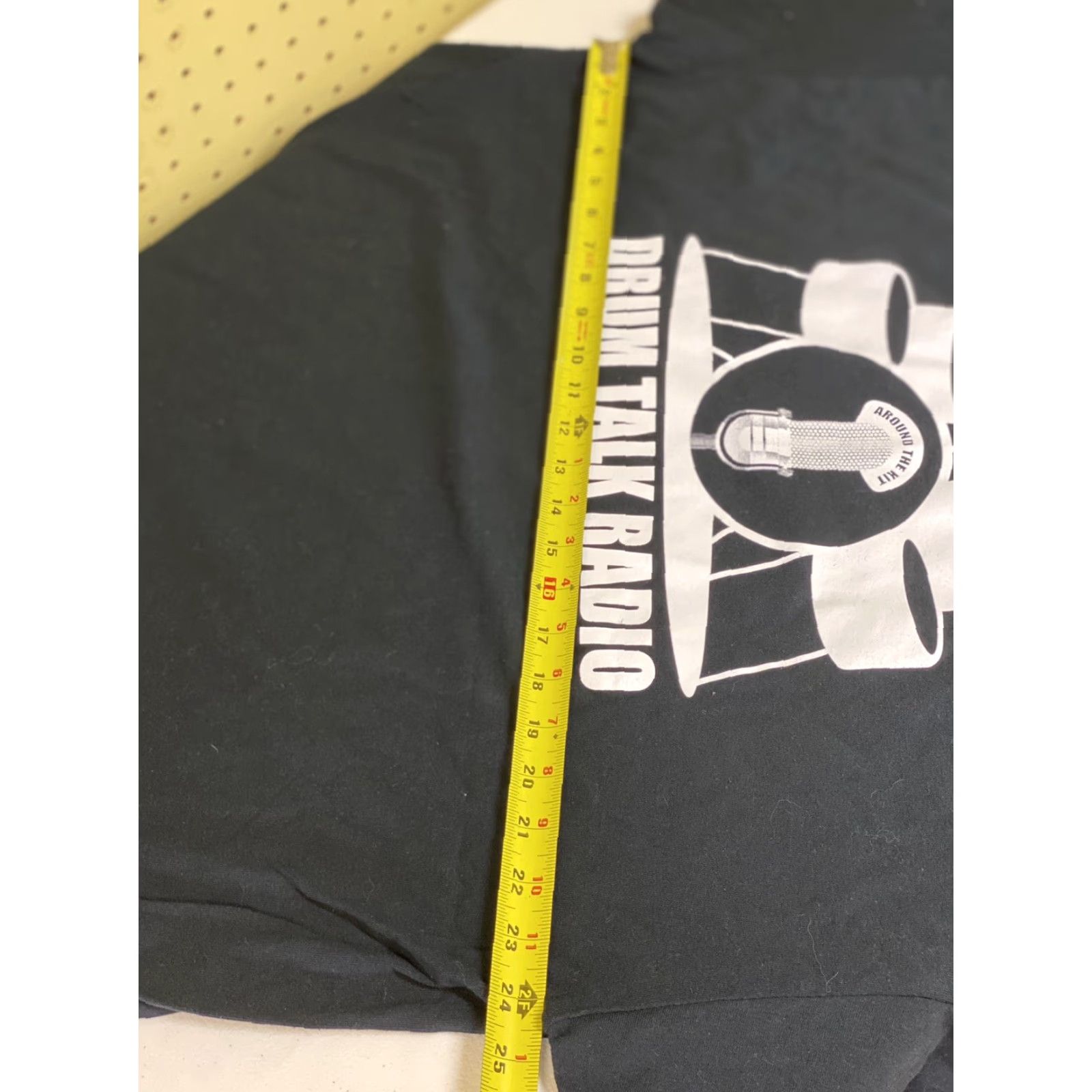 Vintage RADIO Mens T-Shirt Black Short Sleeve 2XL Crew Neck Drum Talk Around The Kit Mens Size US 39 - 6 Thumbnail