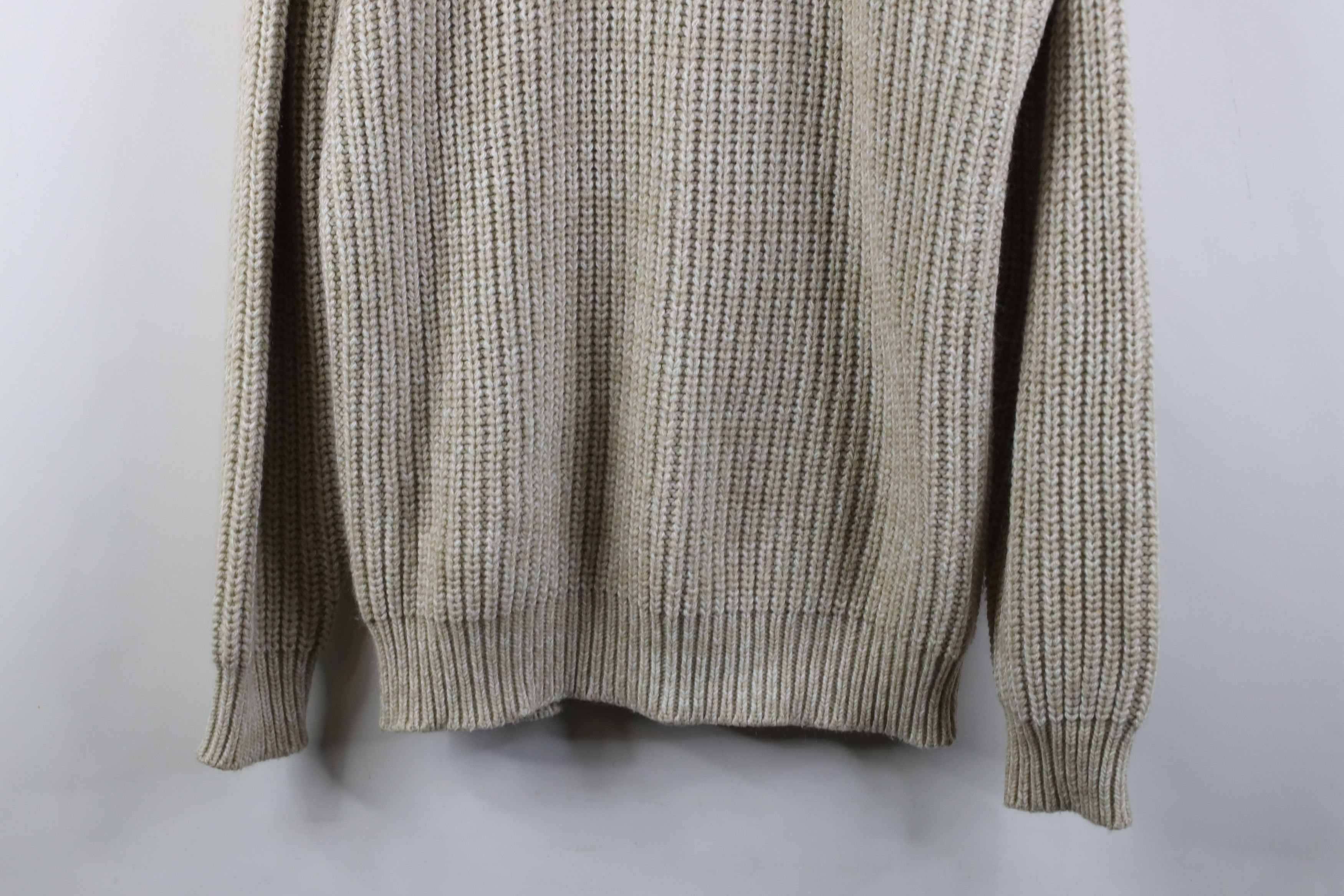 Vintage Vintage 70s Streetwear Chunky Ribbed Knit Sweater Beige Size US XL / EU 56 / 4 - 3 Thumbnail