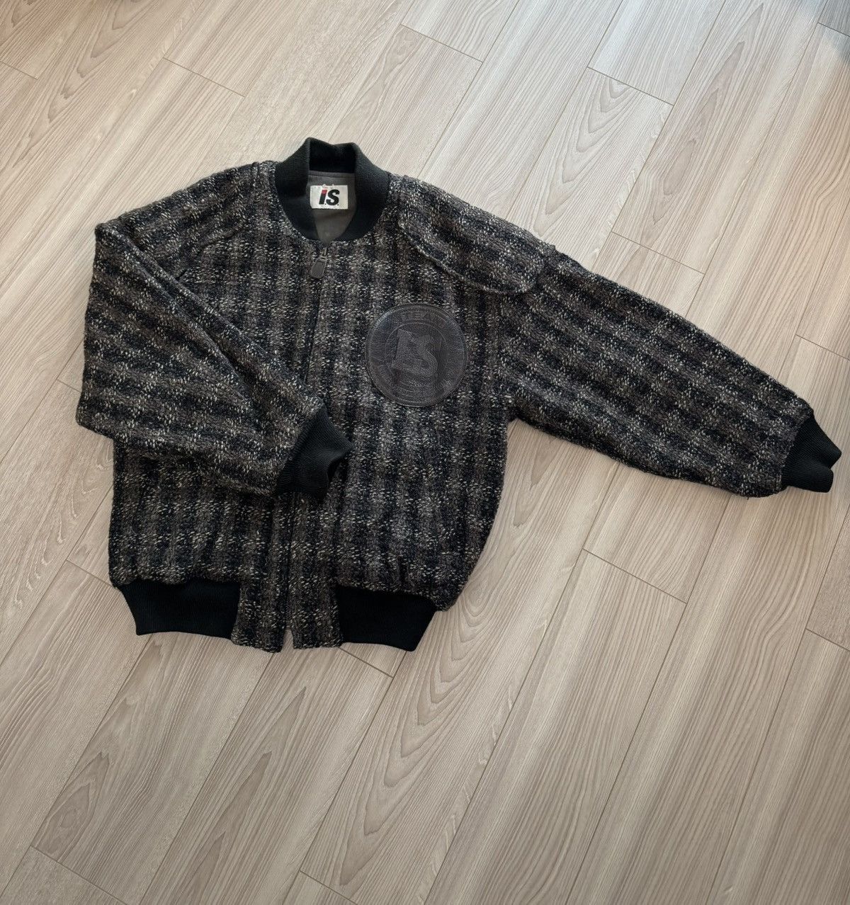 Issey Miyake Issey Miyake x Tsumori Chisato 80s IS TEAM Logo Tweed Jacket Size US M / EU 48-50 / 2 - 2 Thumbnail