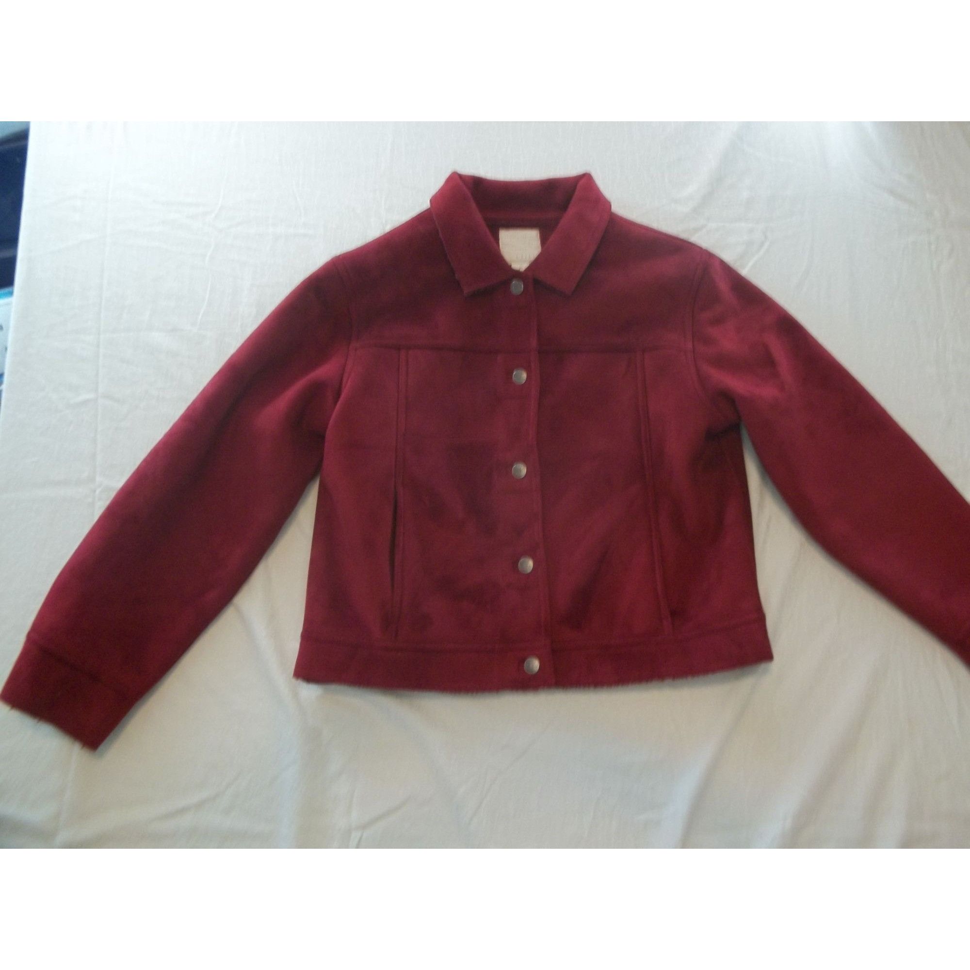 J. Jill J. Jill Peacoat Women Sz M Burgandy 5 Button Everyday Unique Size M / US 6-8 / IT 42-44 - 1 Thumbnail