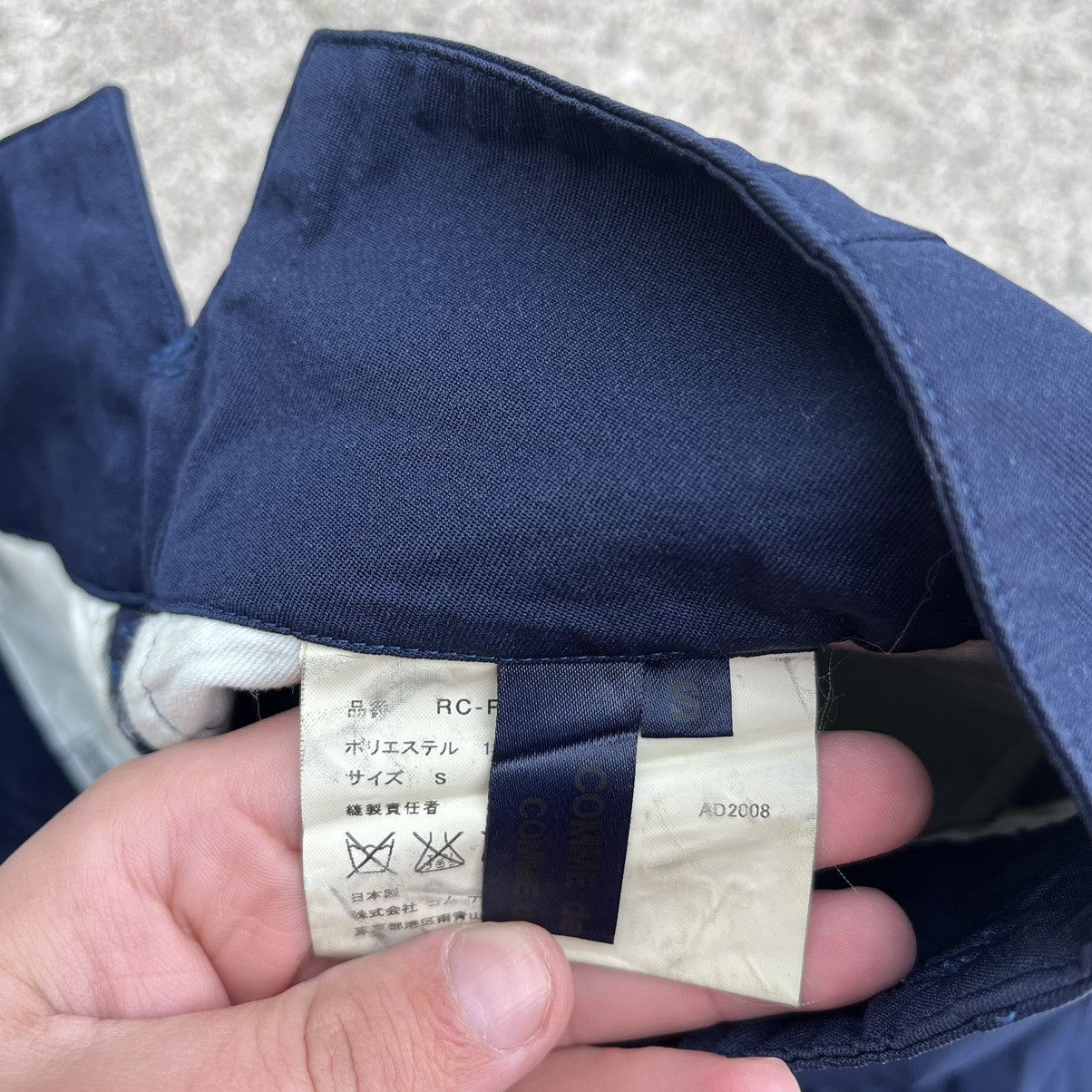Comme des Garcons × Japanese Brand Comme des garçons 2008 navy wide leg trousers size 28 Size US 28 / EU 44 - 6 Thumbnail