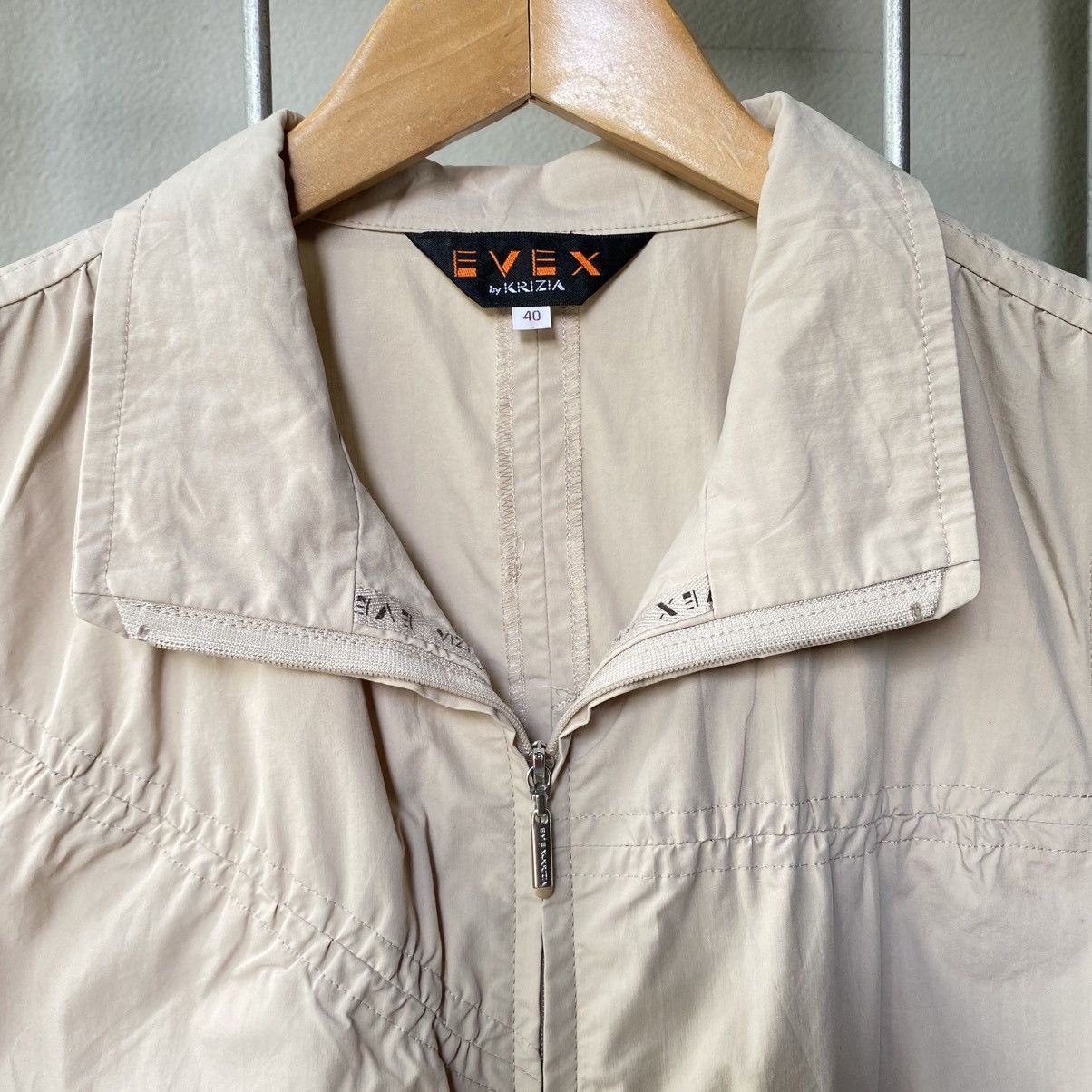 EVEX by KRIZIA Light Brown Ruched Zip Vest
