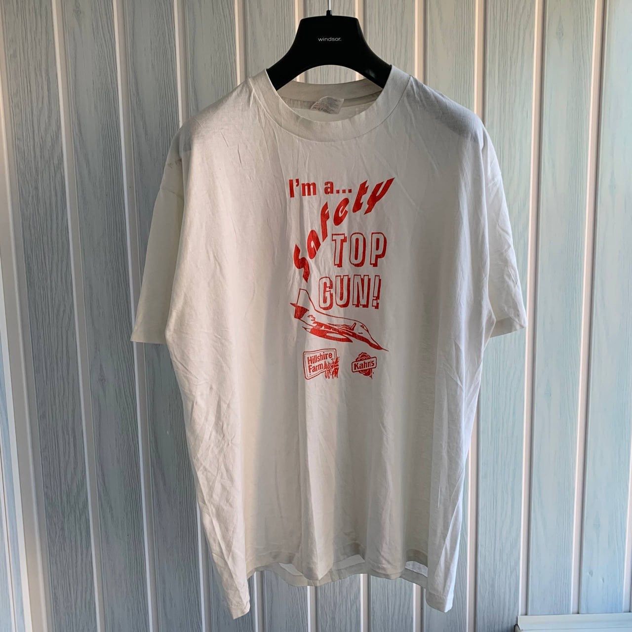 Vintage Vintage 1990 I`m A Safety Top Gun USA Hanes T-Shirt Size US M / EU 48-50 / 2 - 1 Thumbnail