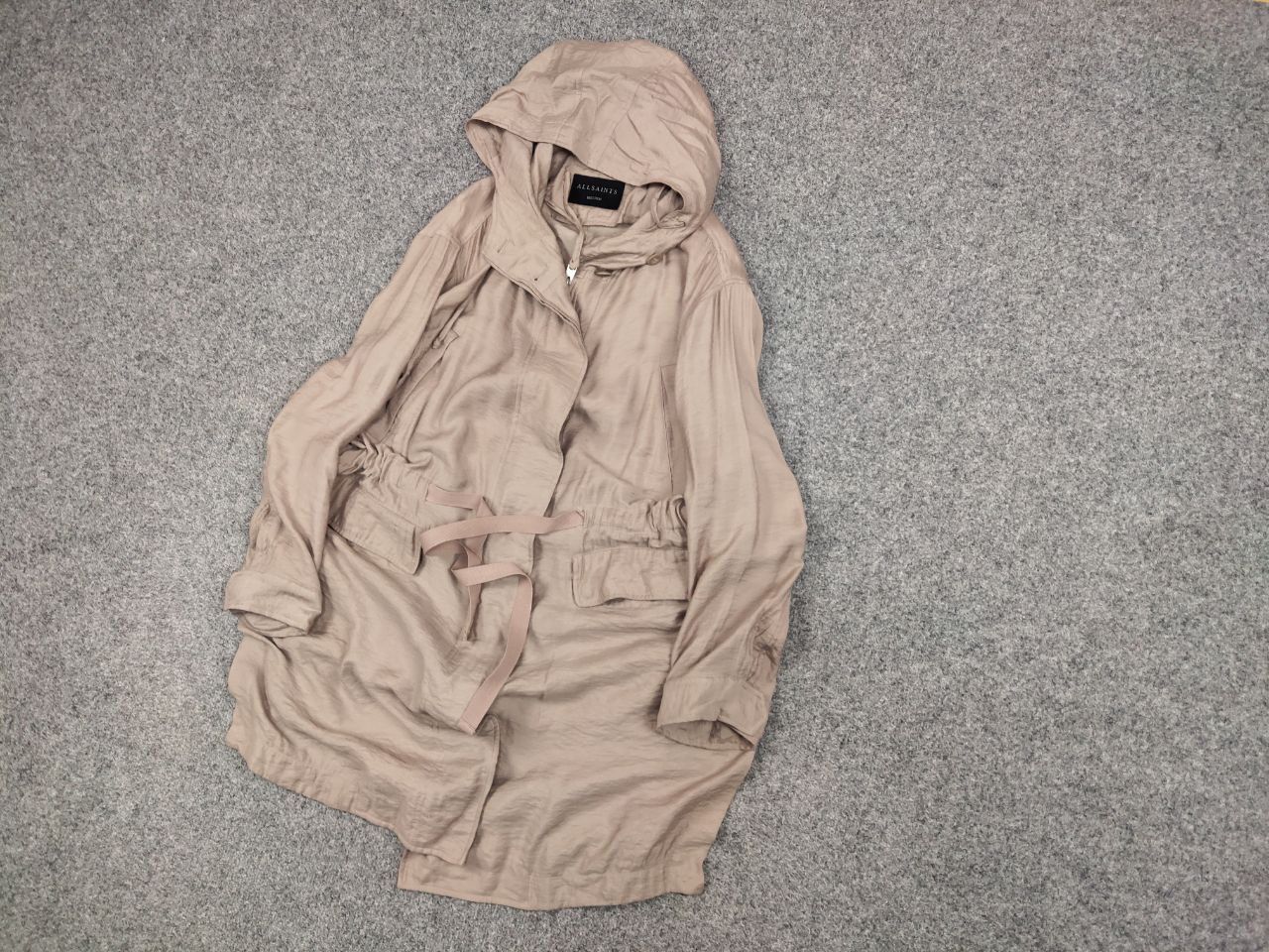 Allsaints All Saints Kinsley Parka Hooded Zip Up Tan Jacket Coat Size M / US 6-8 / IT 42-44 - 3 Thumbnail