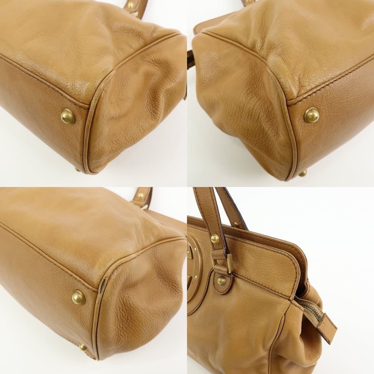 Gucci Gucci Interlocking G Blondie Studs Calfskin Satchel Tan Size ONE SIZE - 5 Thumbnail