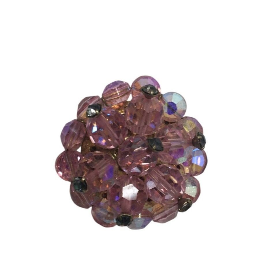 Other Vintage Pink Crystal Cluster Flower Brooch Pin Size ONE SIZE - 1 Thumbnail