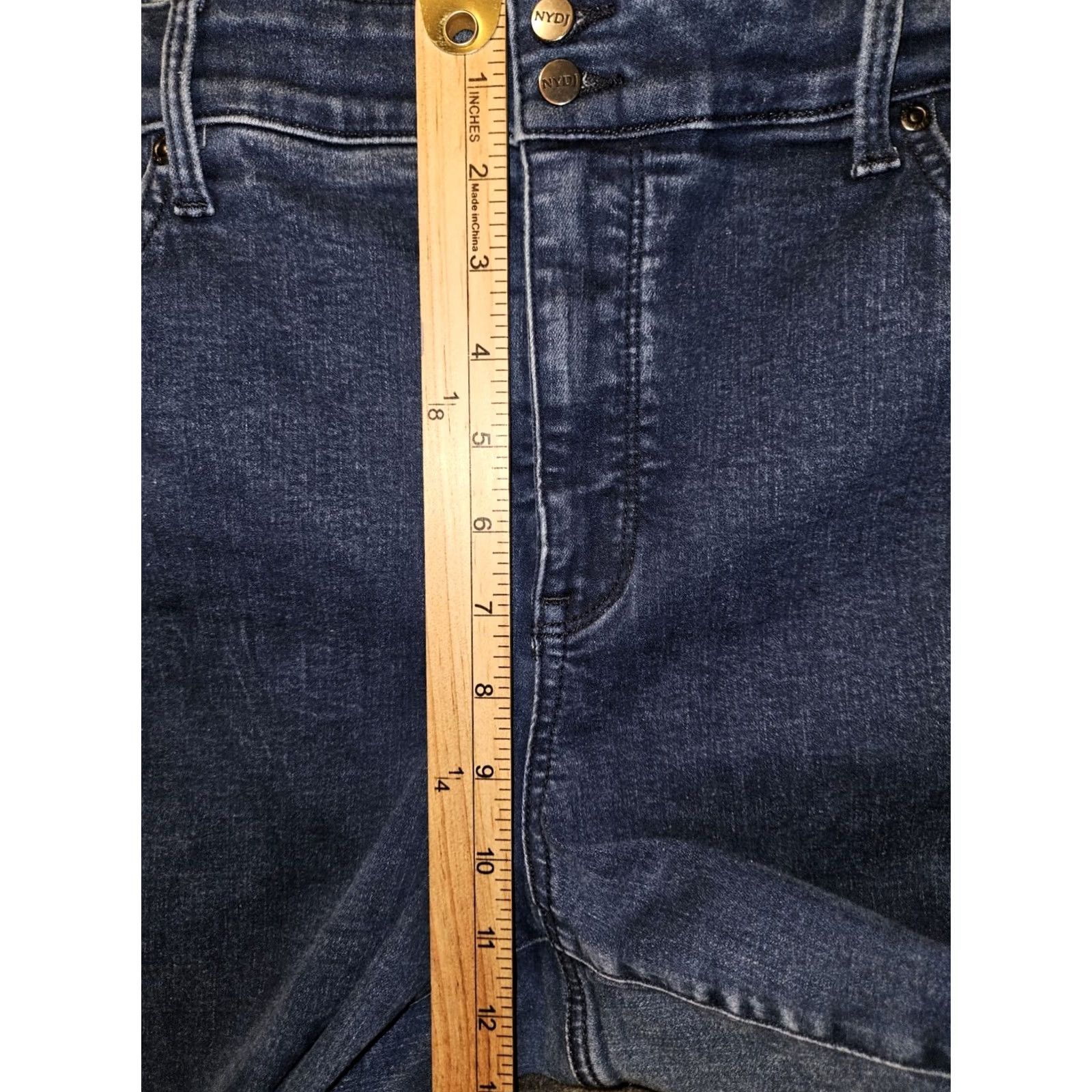 NYDJ NYDJ Marilyn Straight Women's 20WP High Rise Blue Denim Jeans City Preppy Slimming Stretch Pockets Logo Zipper Button 28in Inseam XS? Size ONE SIZE - 5 Thumbnail