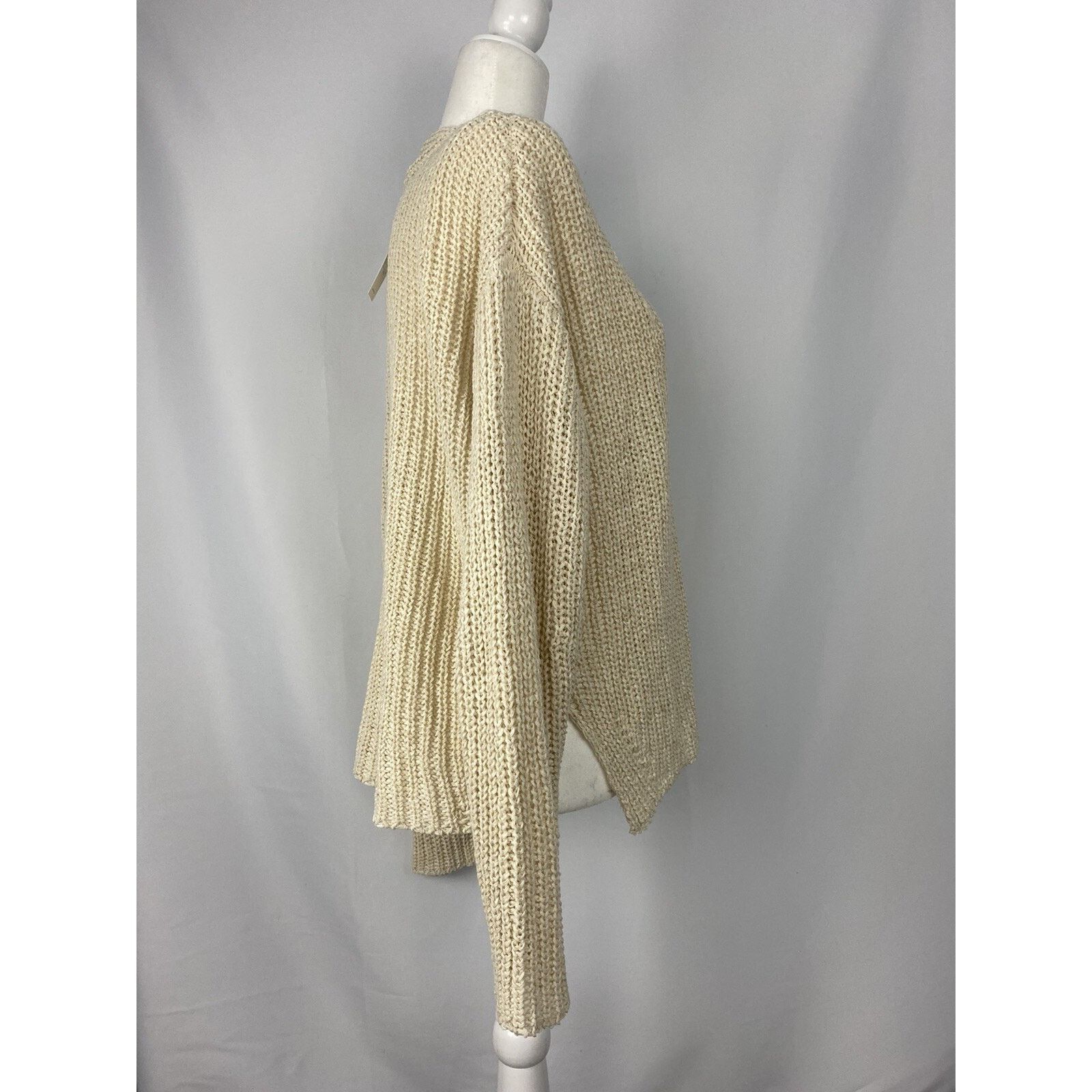 Eileen Fisher Eileen Fisher Ecru V-neck chunky Size L Organic A003041 Size L / US 10 / IT 46 - 2 Thumbnail