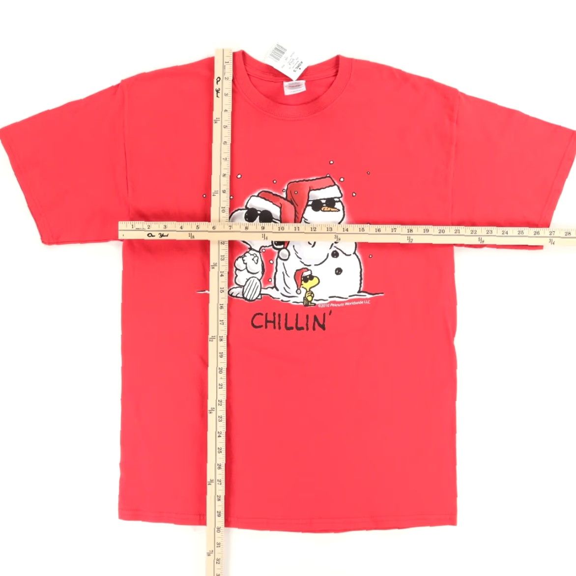 Gildan Gildan Peanuts Joe Cool Chillin Christmas Red T-Shirt Men L Size US L / EU 52-54 / 3 - 3 Thumbnail