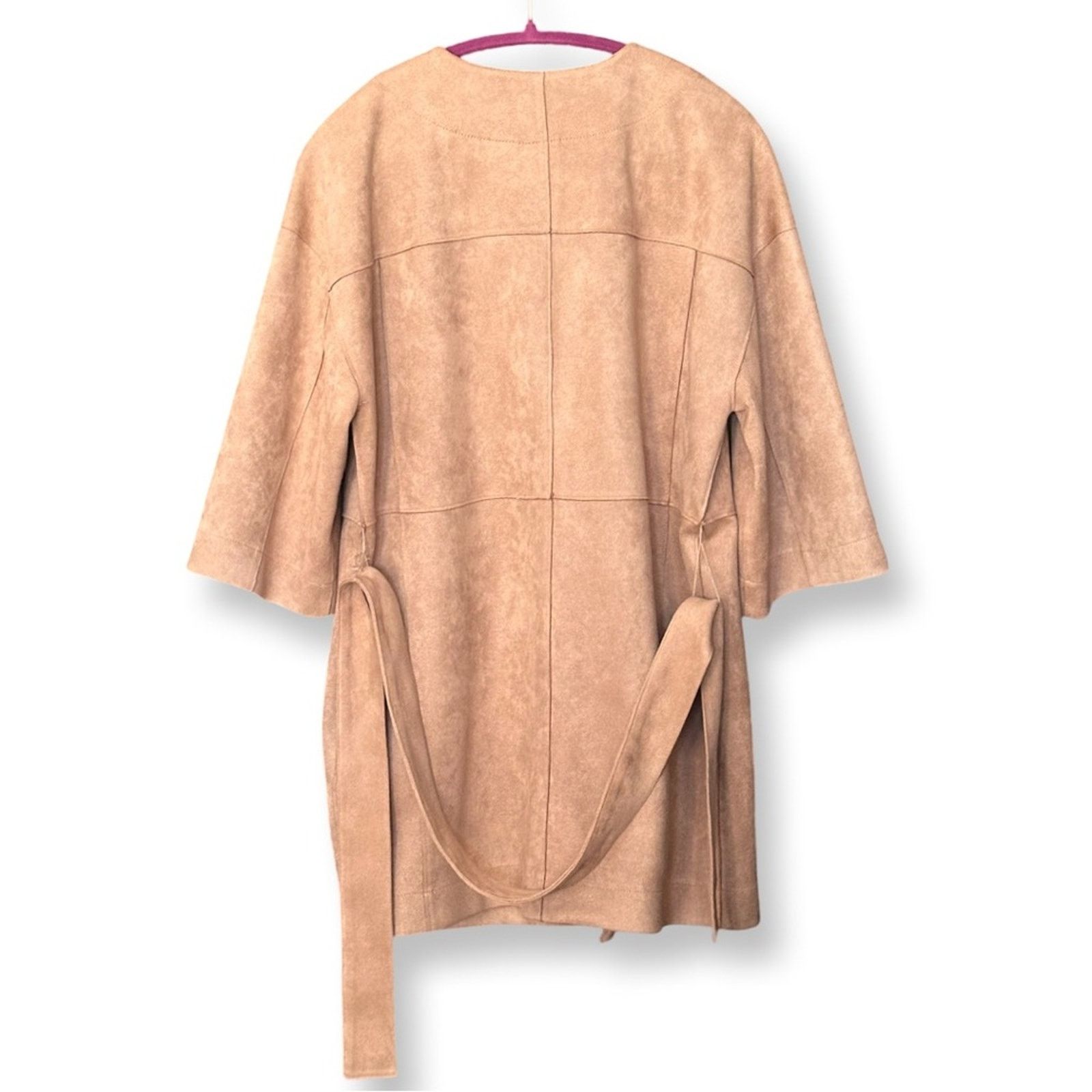 Chicos Chico’s Tan Faux Suede Kimono Coat With Belt Size M / US 6-8 / IT 42-44 - 5 Thumbnail