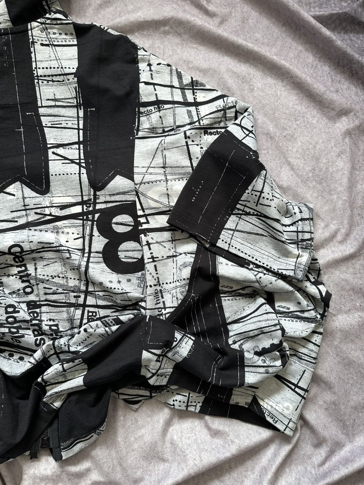 Rundholz RUNDHOLZ BLACK LABEL Patterned Zip Hoodie Black / White Size ONE SIZE - 13 Thumbnail