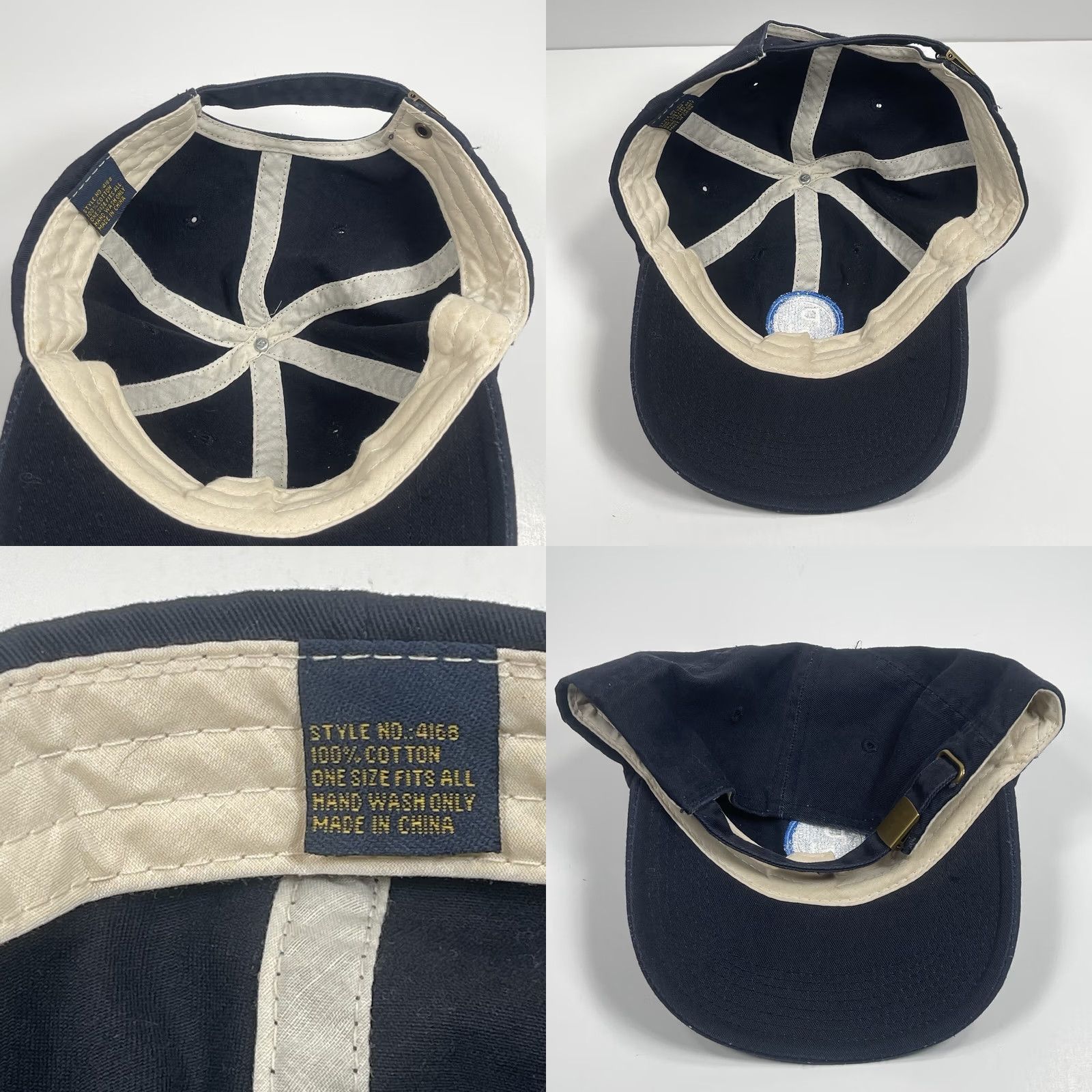 Vintage Hat Adjustable Polar Natural Adult Navy Embroidered StrapBack Baseball Cap Size ONE SIZE - 8 Thumbnail
