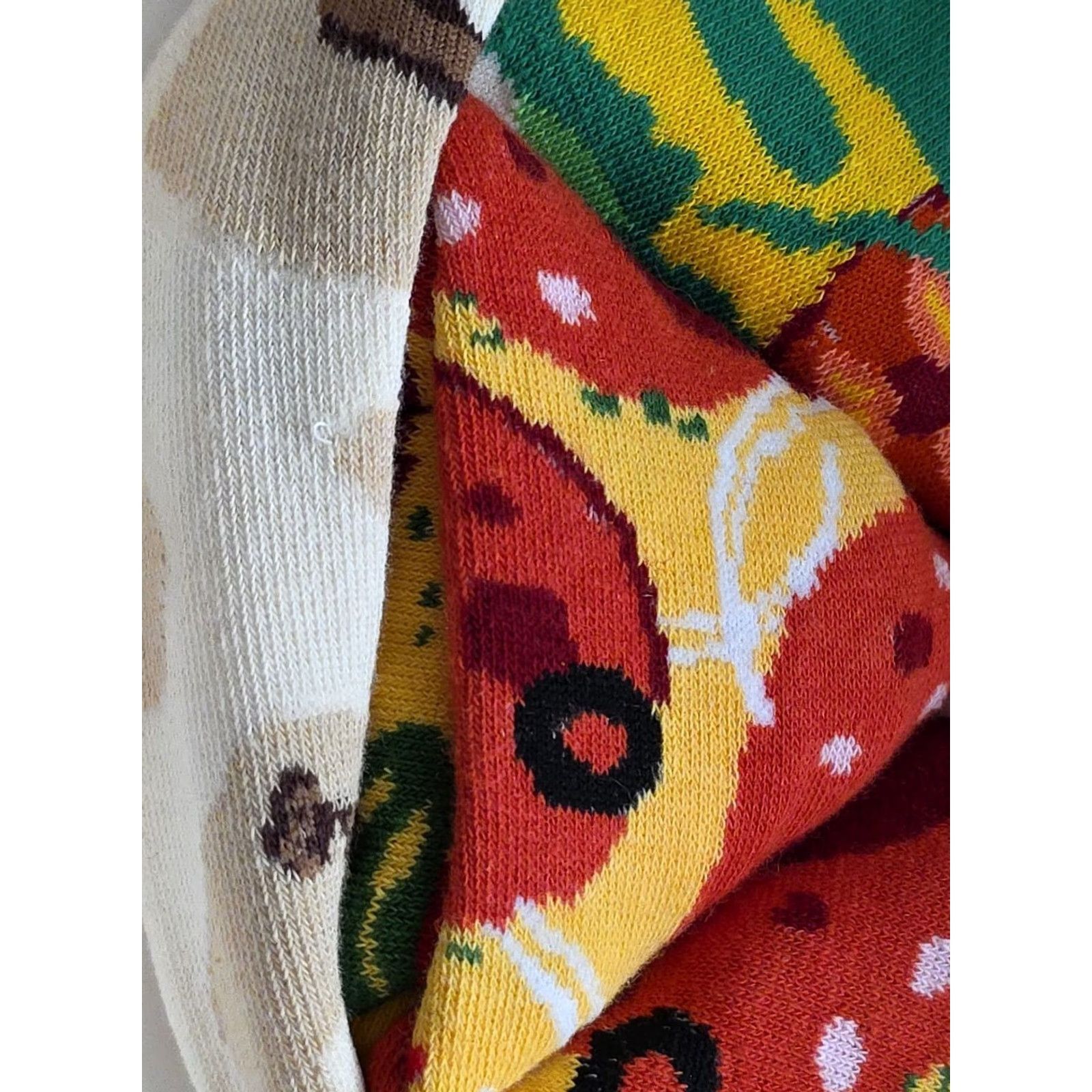 Rainbow Rainbow Pizza Socks Box 4 Pairs Unisex Adults Socks Mid Calf 9-13 Multicolor Geometric Novelty Socks by Rainbow Size ONE SIZE - 5 Thumbnail