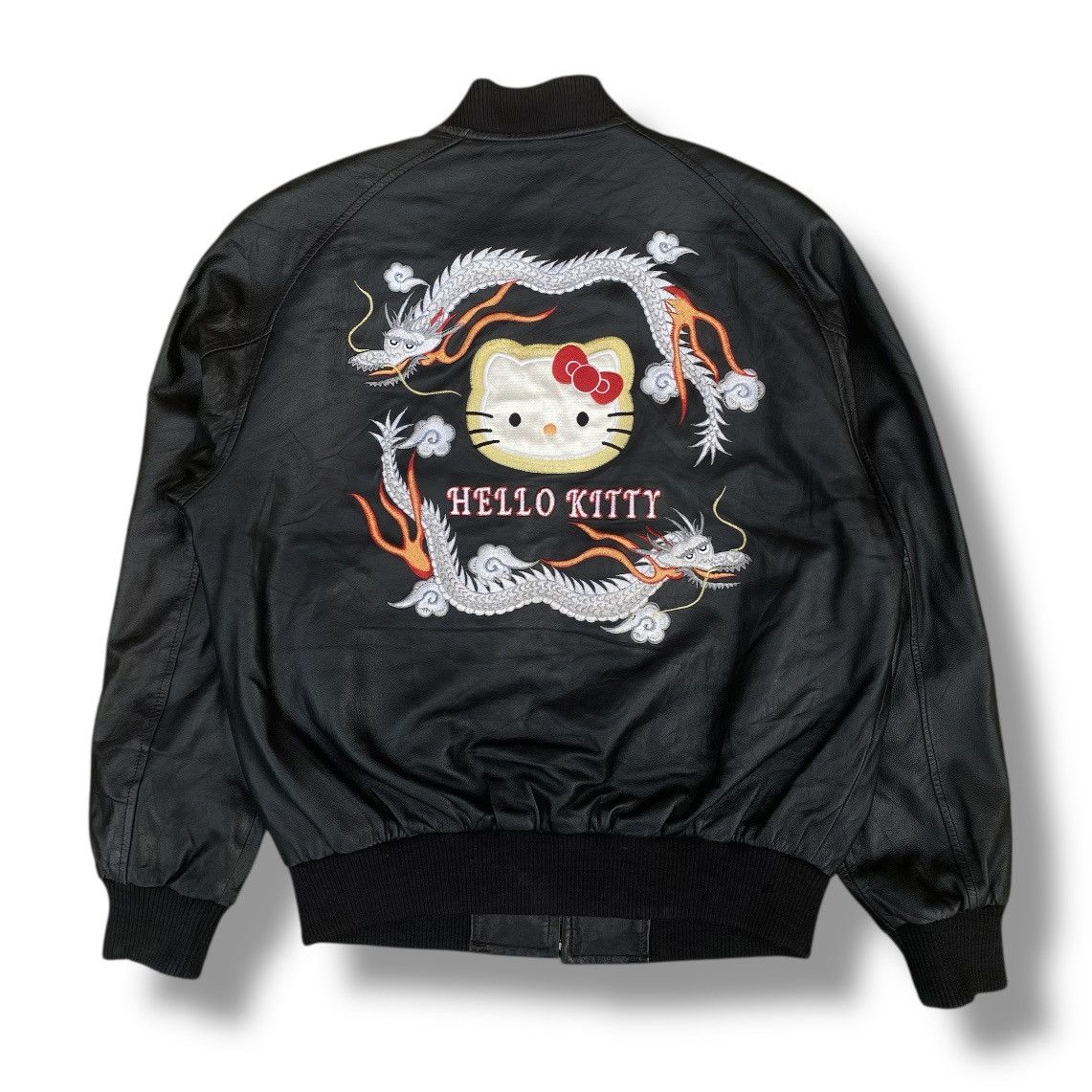 Anime Vintage 90s Hello Kitty Sukajan Genuine Leather Jacket Size US L / EU 52-54 / 3 - 1 Thumbnail