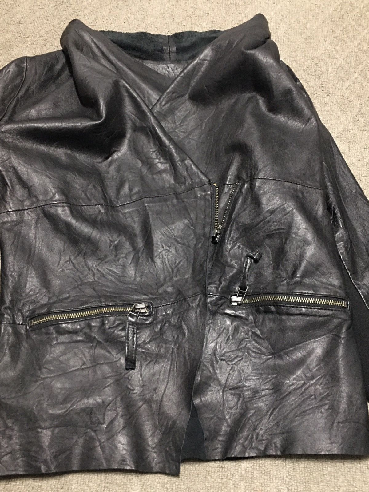 Designer CIGNO NERO Genuine Leather Jacket Black EU 36 Size XS / US 0-2 / IT 36-38 - 5 Thumbnail