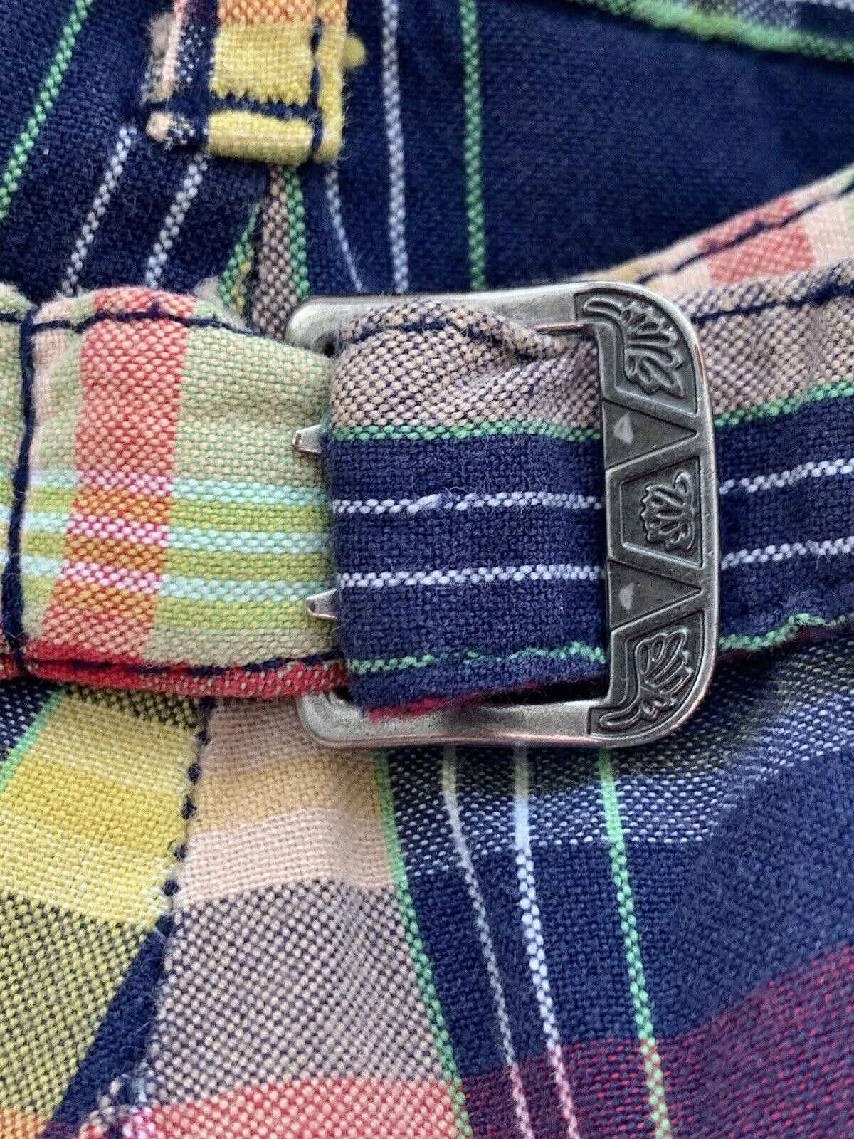 Polo Ralph Lauren Vtg Polo Ralph Lauren Men’s Belt-back Madras Cargo Shorts Size US 35 - 4 Thumbnail
