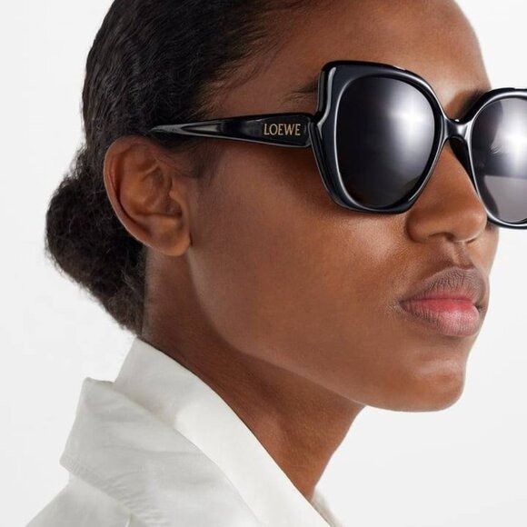 Loewe Loewe LW40133F 25A Sunglasses Ivory Butterfly Frame, Smoke Size ONE SIZE - 2 Thumbnail