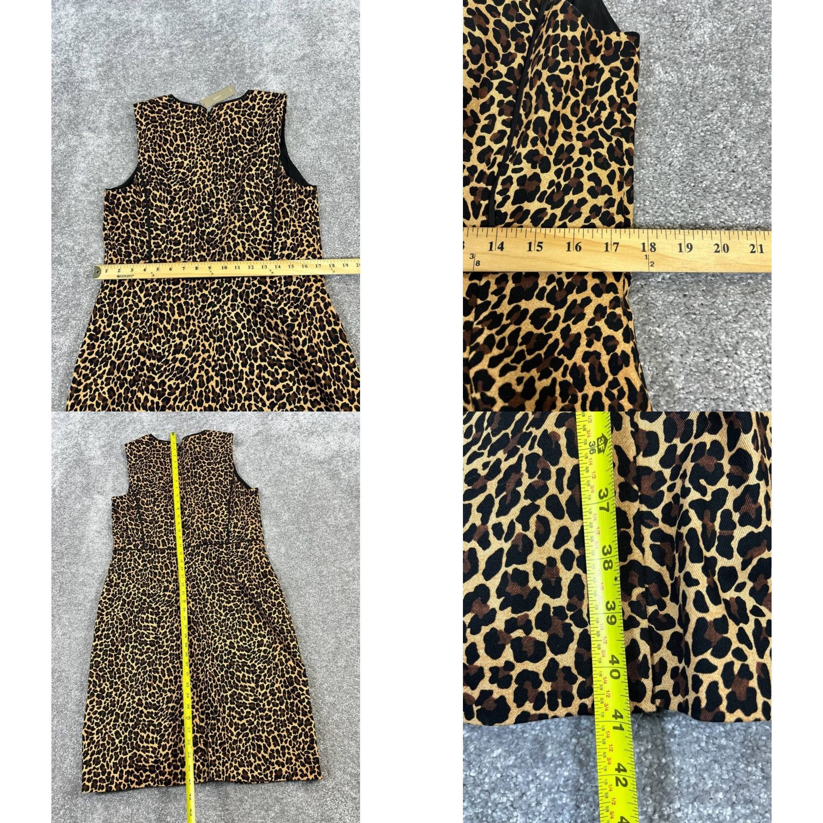 J.Crew VINTAGE J.Crew Dress Womens 14 Knee Length Sleeveless Blouson Casual Black Animal Print Size XL / US 12-14 / IT 48-50 - 8 Thumbnail